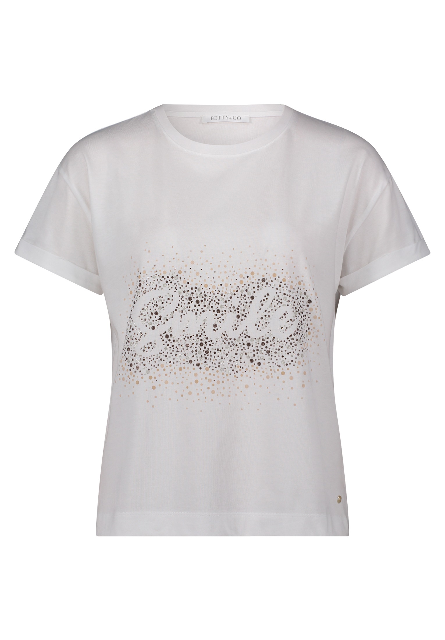 Betty&Co Kurzarmshirt "Damen mit Aufdruck" 1 Stk. Glitzer günstig online kaufen