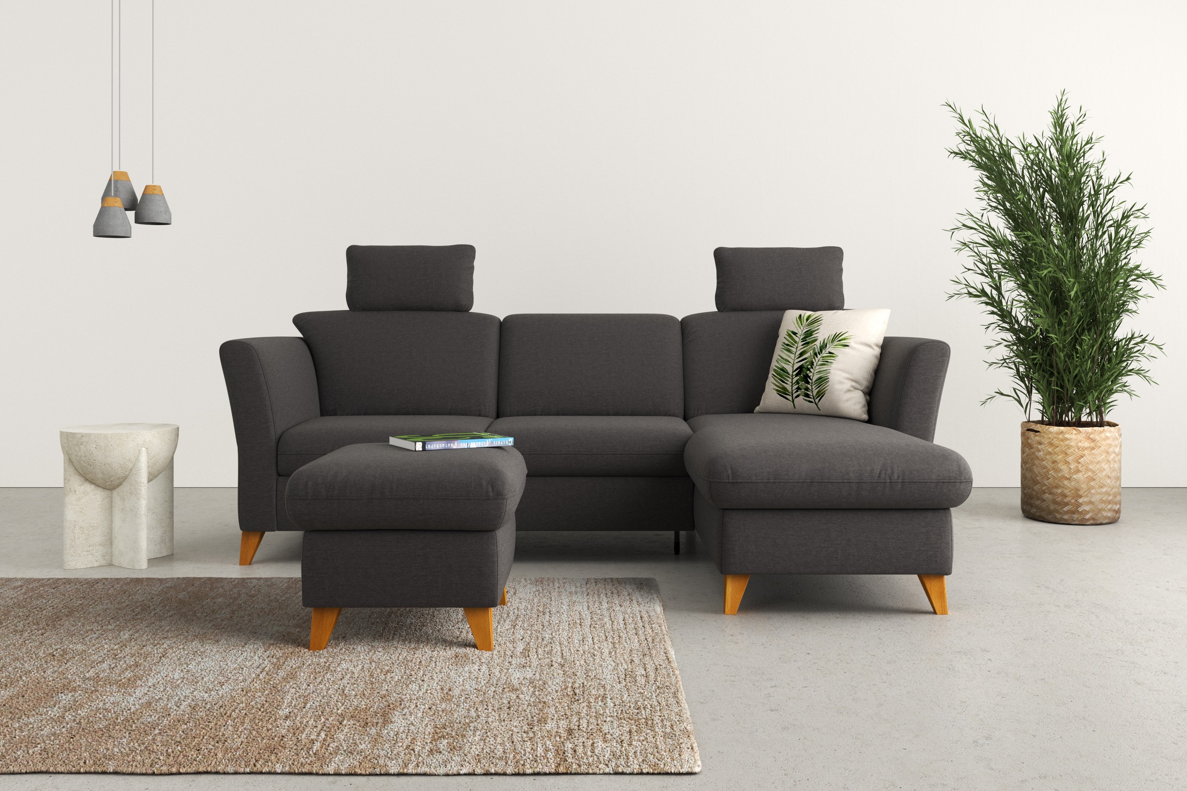 Home affaire Ecksofa »Trelleborg L-Form«, Federkern-Polsterung, wahlweise mit Bettfunktion und Bettkasten
