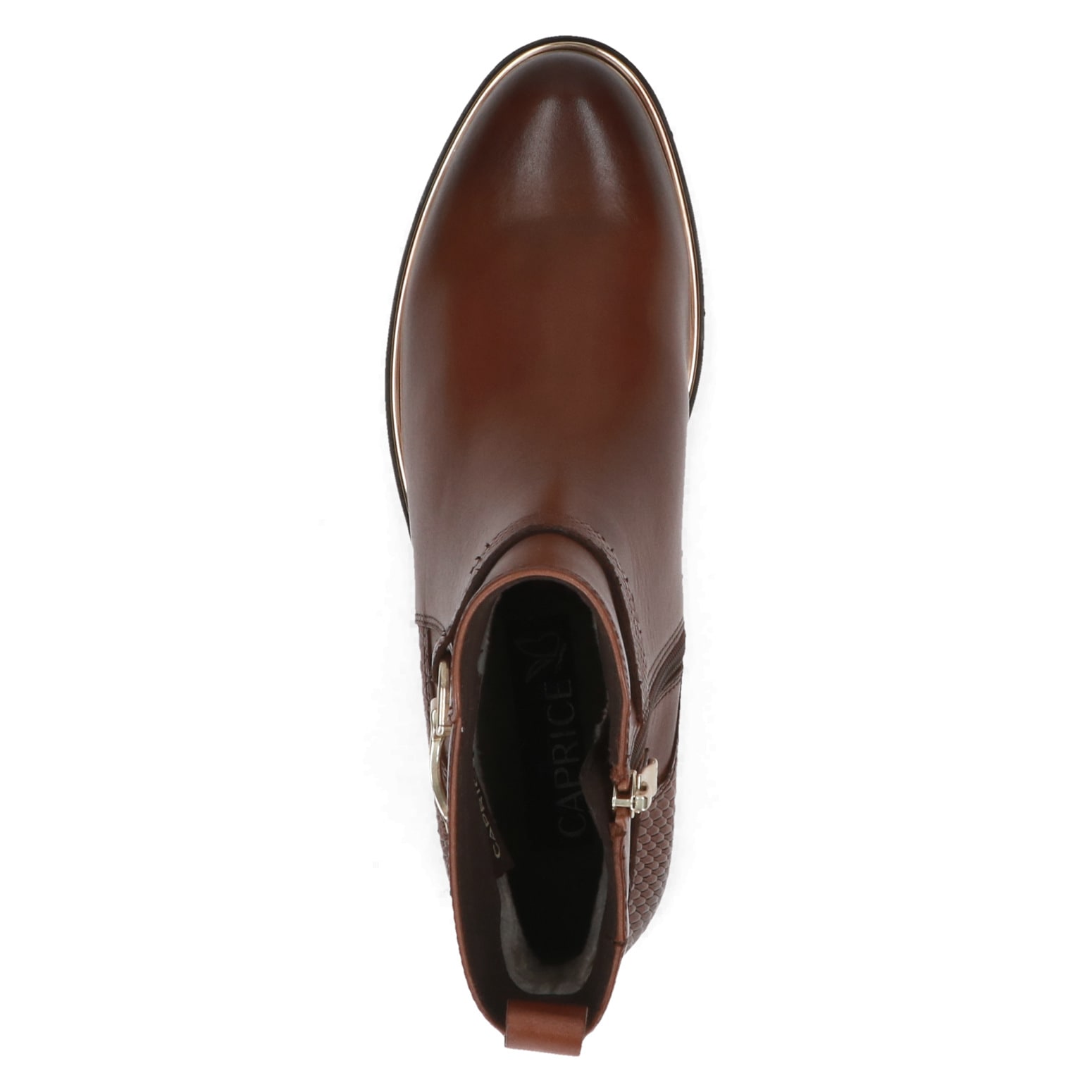 Caprice Stiefelette, Blockabsatz, Businessschuh, Boots mit edlem Schmuckelement