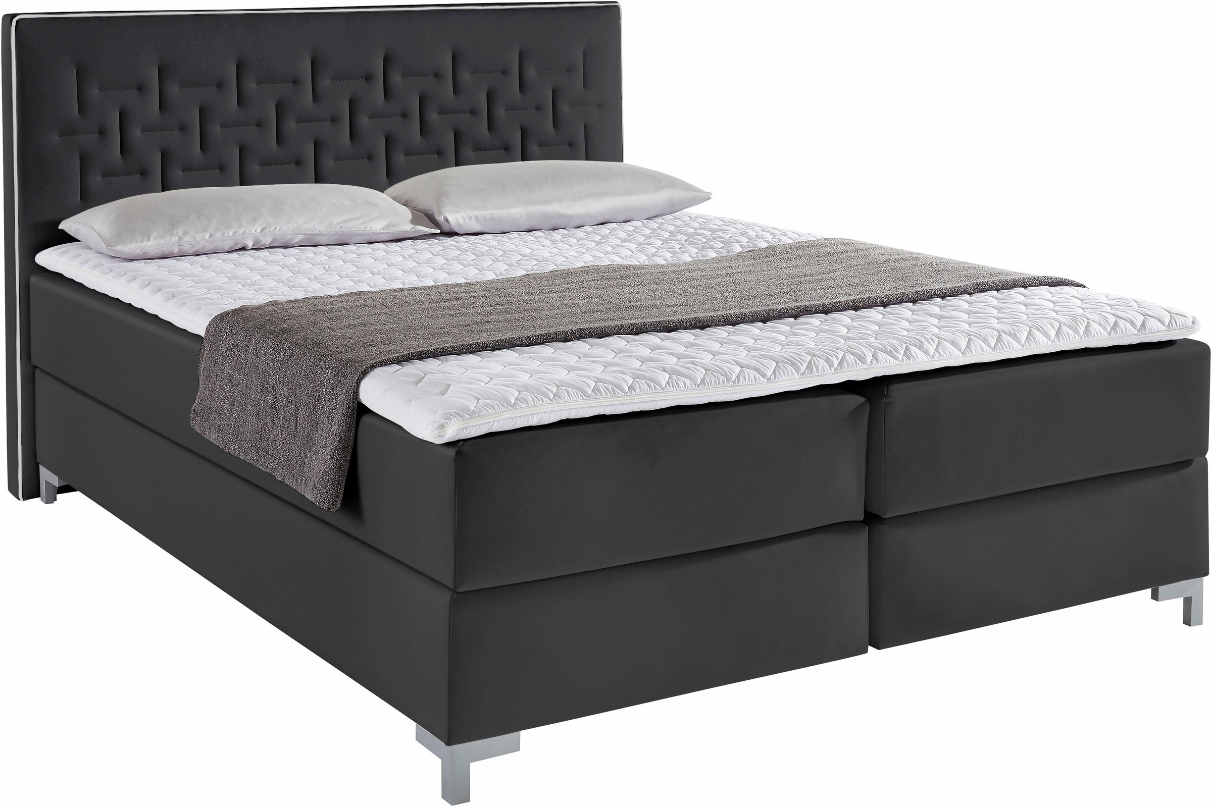 Home affaire Boxspringbett "Coos" mit besonderer Steppung im Kopfteil, 3 Ma günstig online kaufen