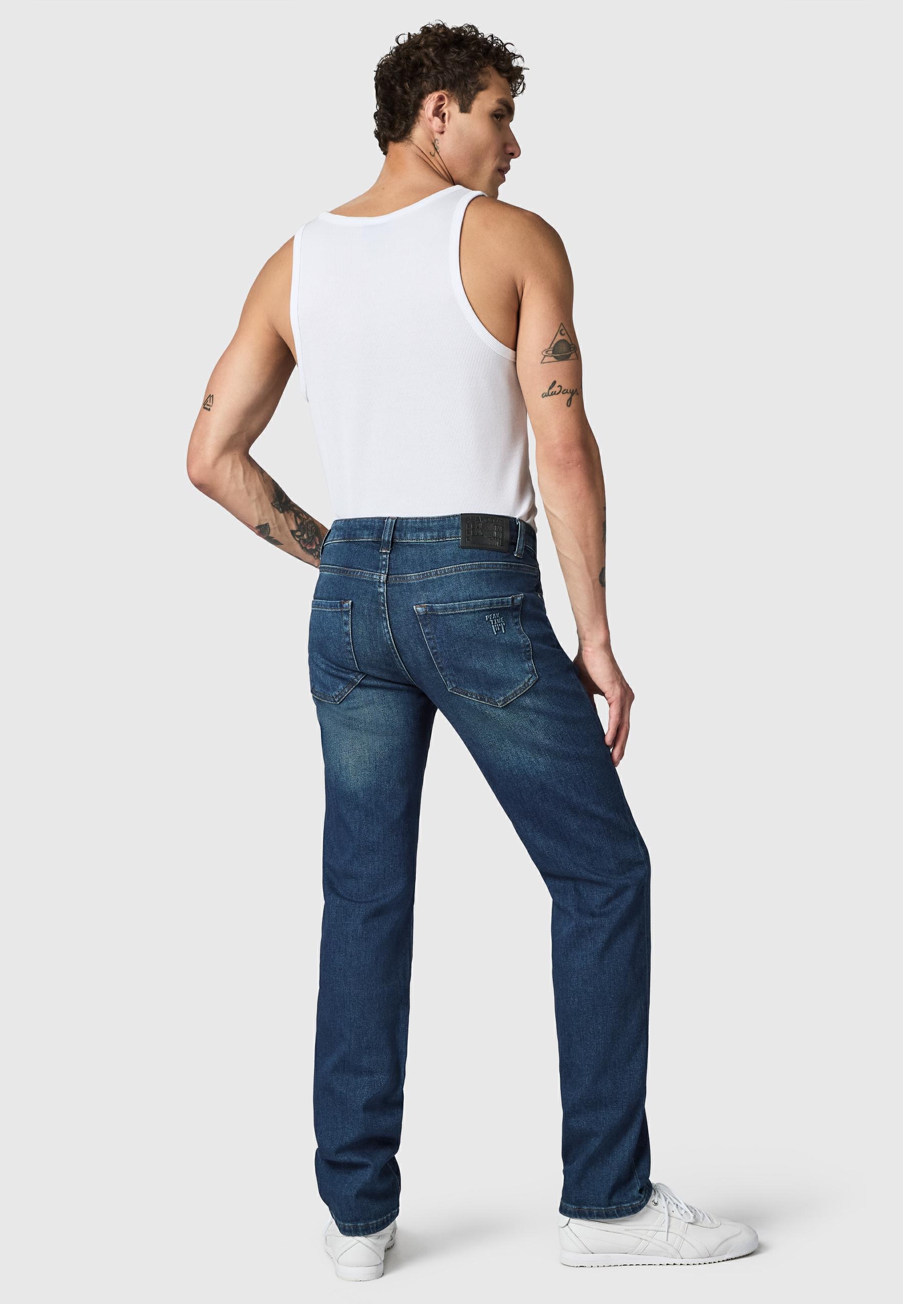 PEAK TIME Tapered-fit-Jeans »Cosmis« Herren Tapered Jeans mit Logoprägung