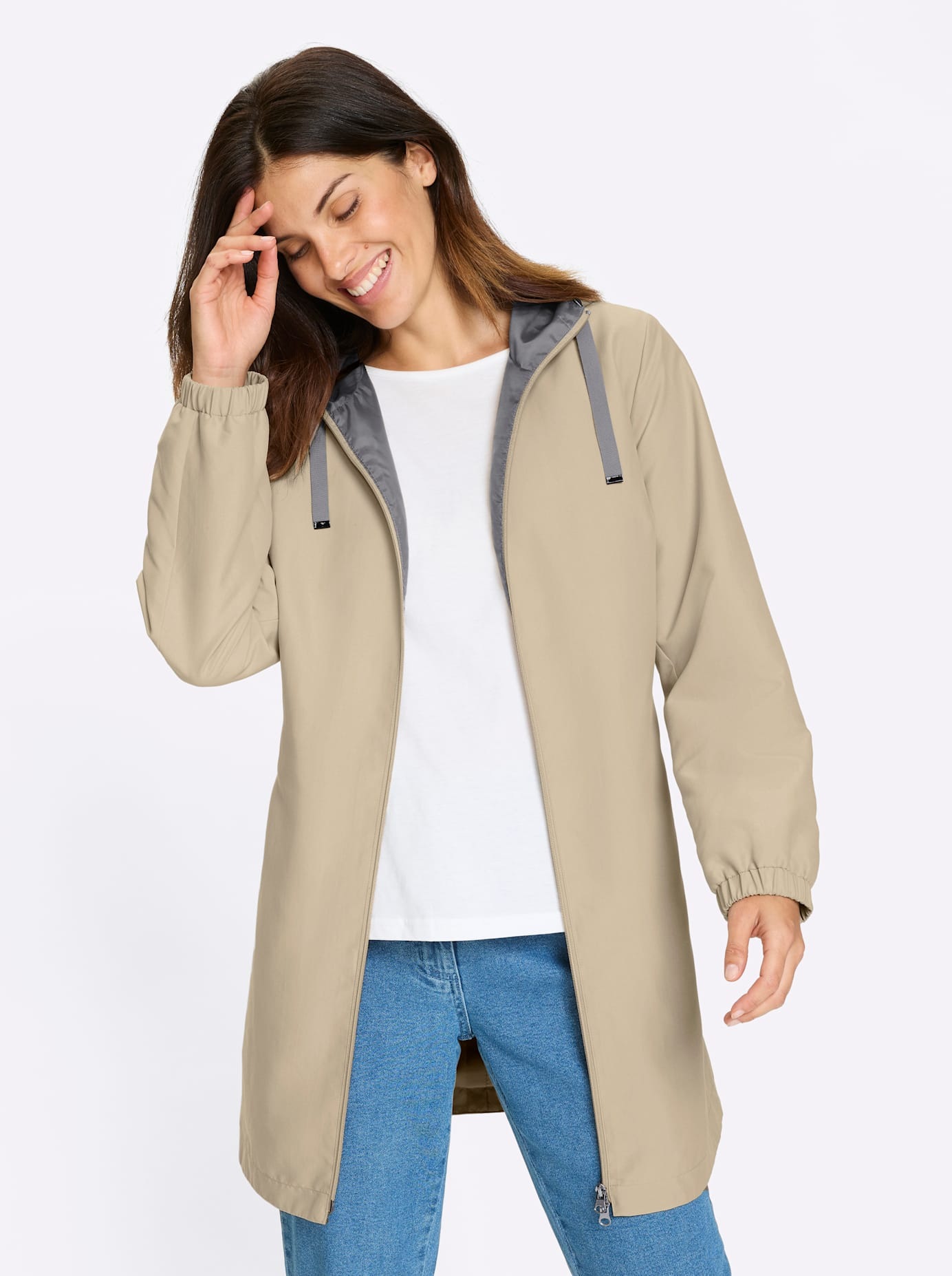 Classic Basics Langjacke mit Kapuze günstig online kaufen