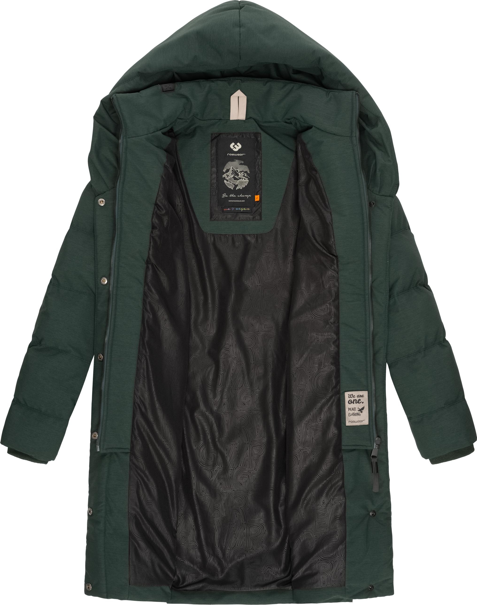 Ragwear Steppmantel »Natalka Melange«, wasserdichter Damen Wintermantel mit gefütterter Kapuze