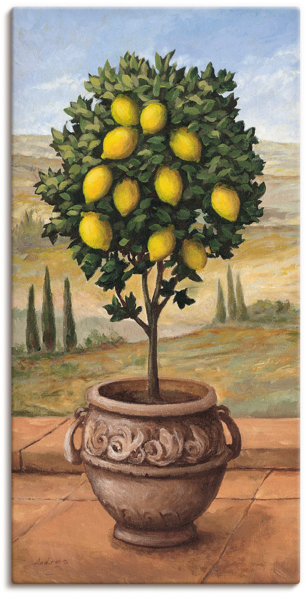 Artland Wandbild "Zitronenbaum" Bäume 1 Stk. tlg. auf Holzrahmen gespannt günstig online kaufen