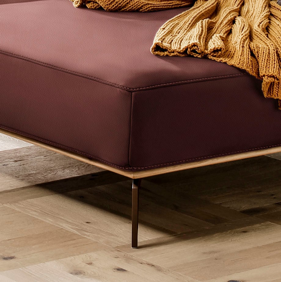 W.SCHILLIG Ecksofa »run, Designsofa mit tollem Sitzkomfort, bequem, L-Form«, mit Holzsockel, Füße in Bronze pulverbeschichtet, Breite 319 cm