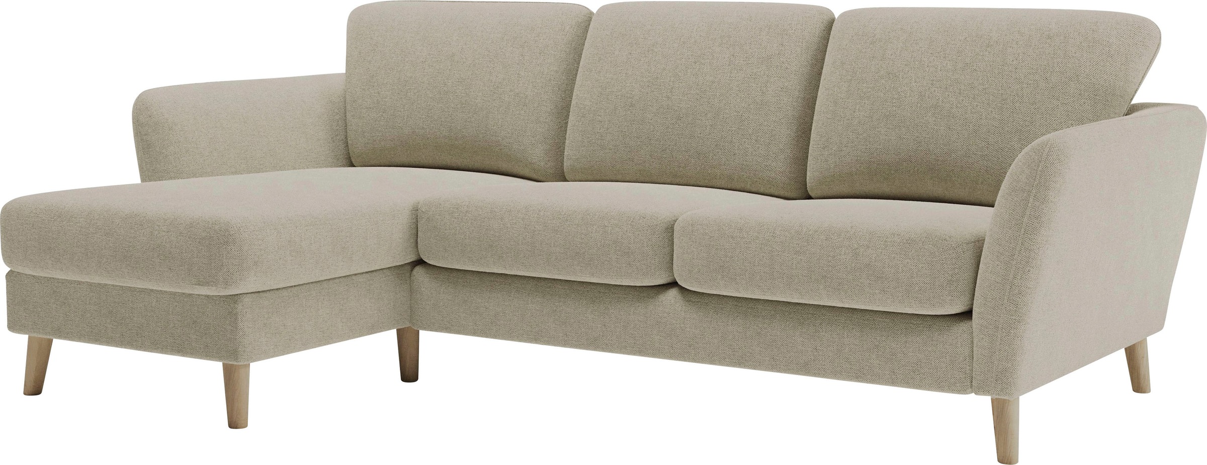 Home affaire Ecksofa »MARSEILLE (242/152cm),L-Form, Rec. rechts/links«, Massivholzbeine aus Eiche, in verschieden Bezügen und Farbvarianten
