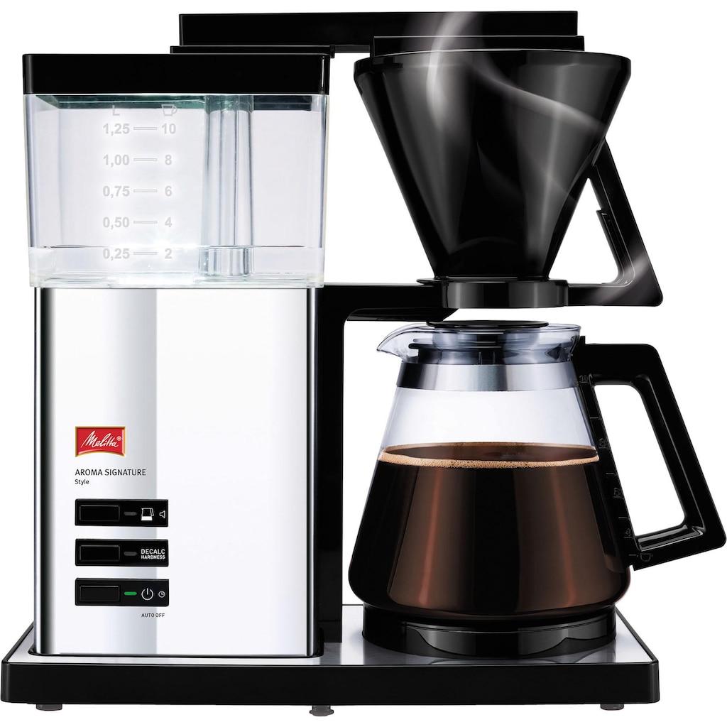 Melitta Filterkaffeemaschine »Aroma Signature Deluxe "Style" 100704«, 1,2 l Kaffeekanne, Papierfilter, 1x4