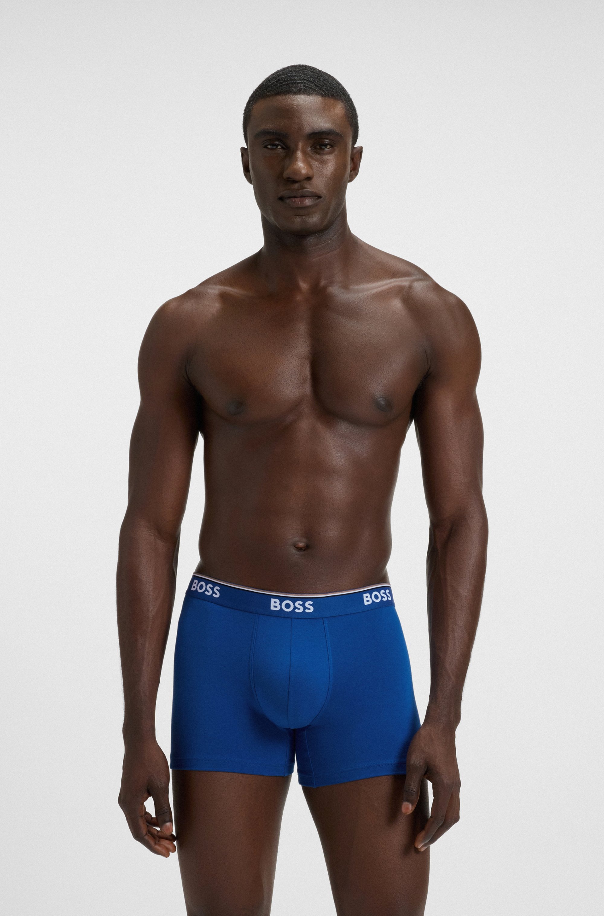 BOSS Langer Boxer »Brief 3 PACK«, mit farblich passendem Webbund