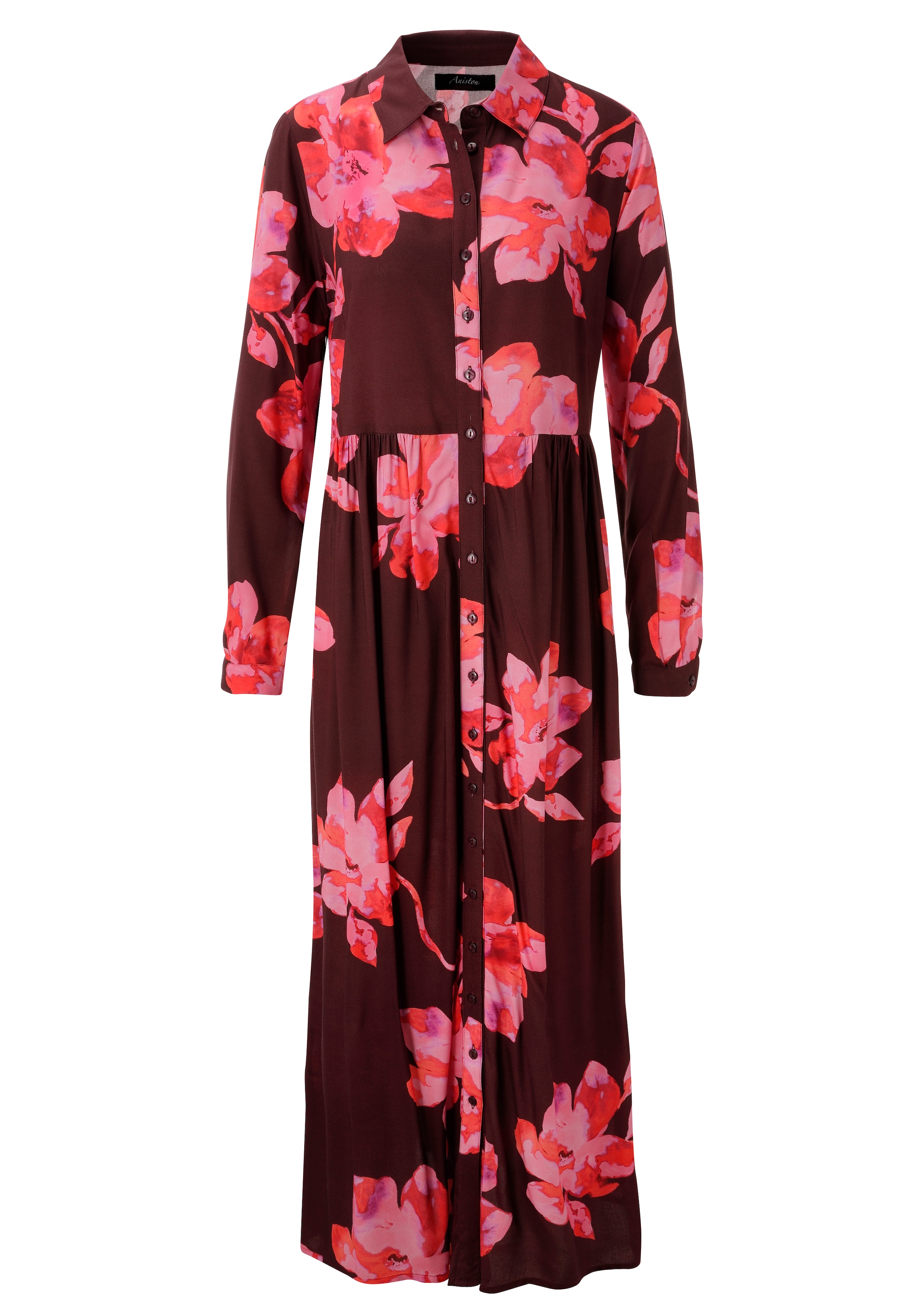 Aniston CASUAL Maxikleid mit großflächigen Batik-Blüten bedruckt - NEUE KOLLEKTION