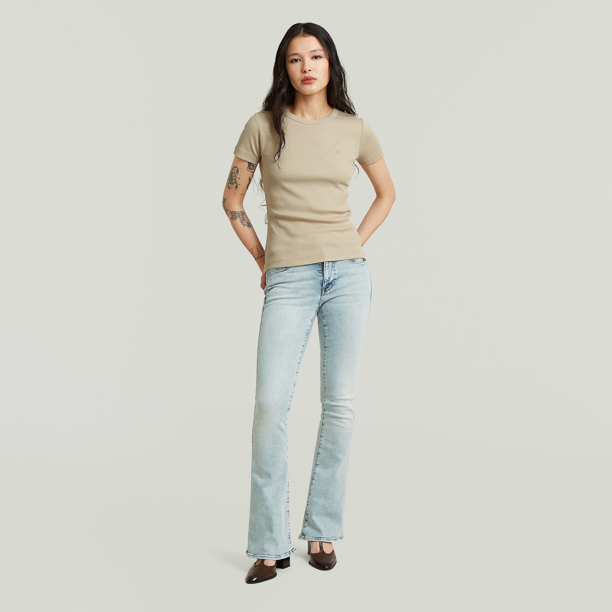 G-STAR Bootcut-Jeans »3301 Flare Wmn« aus Stretch-Denim