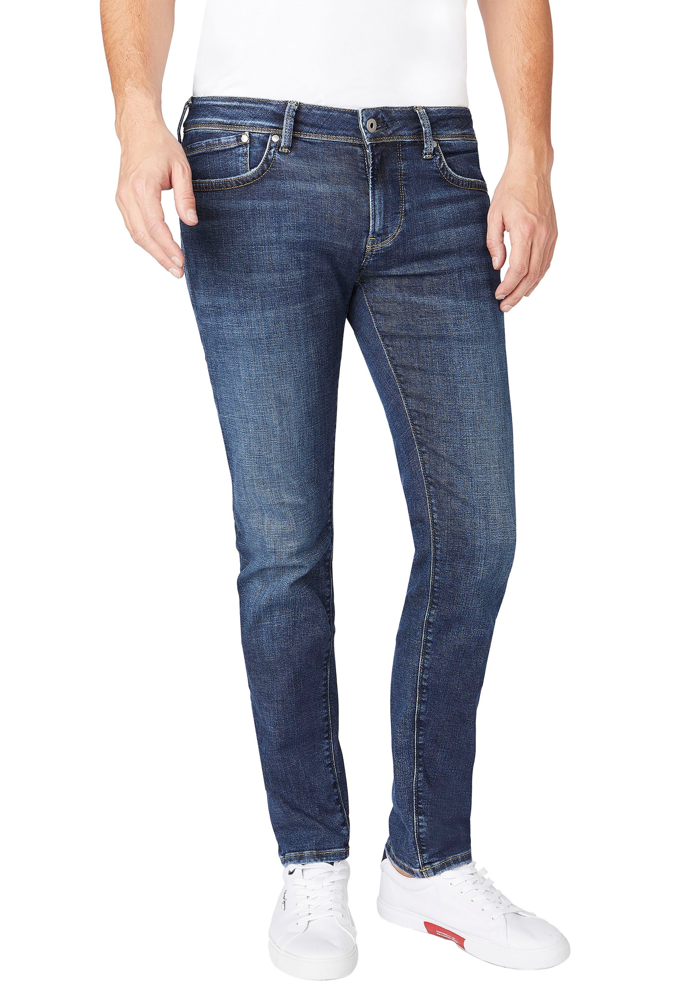 Pepe Jeans Herren Jeans Hatch - Slim Fit - Blau - Rinse Powerflex günstig online kaufen