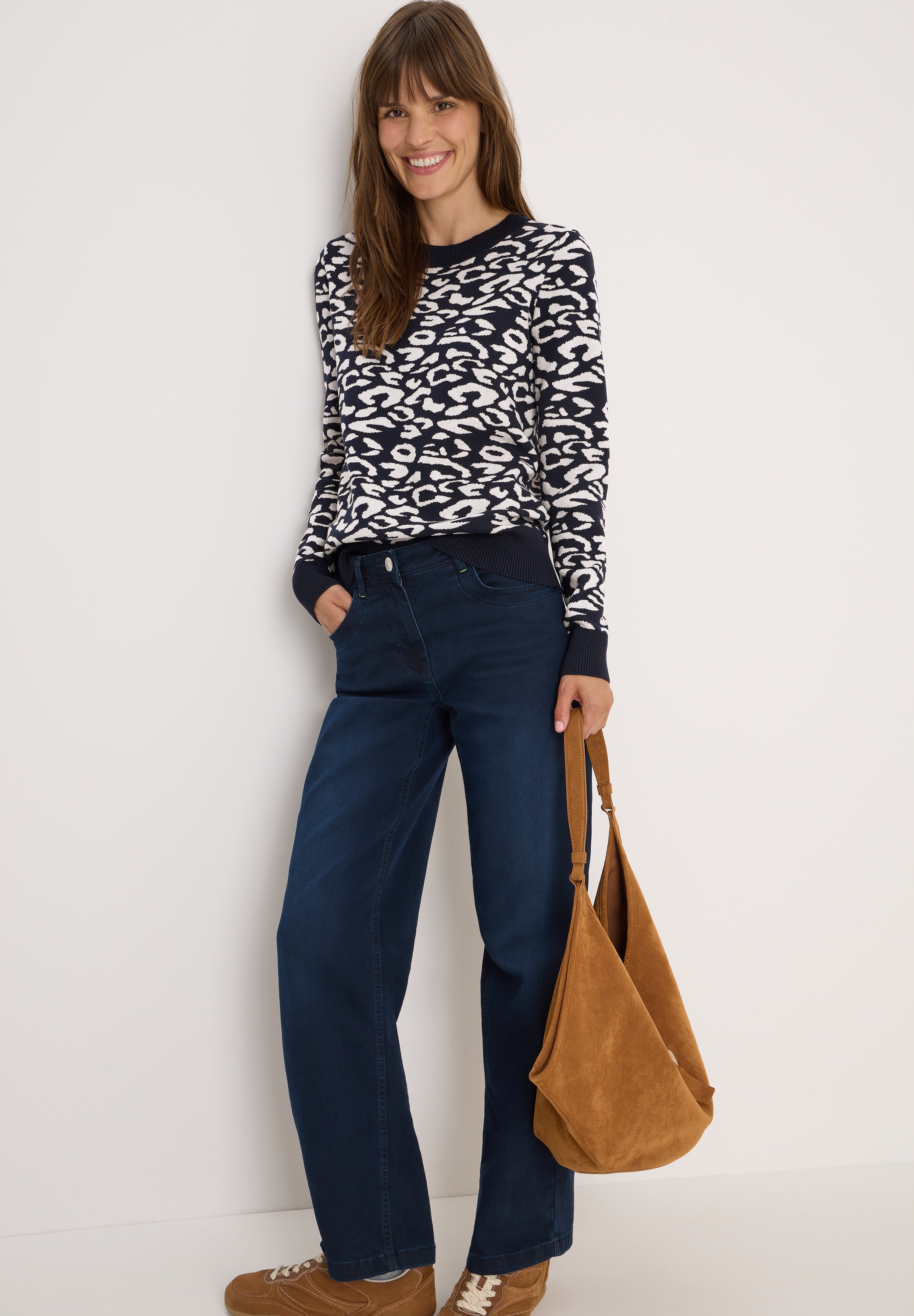 Cecil Strickpullover mit Leomuster