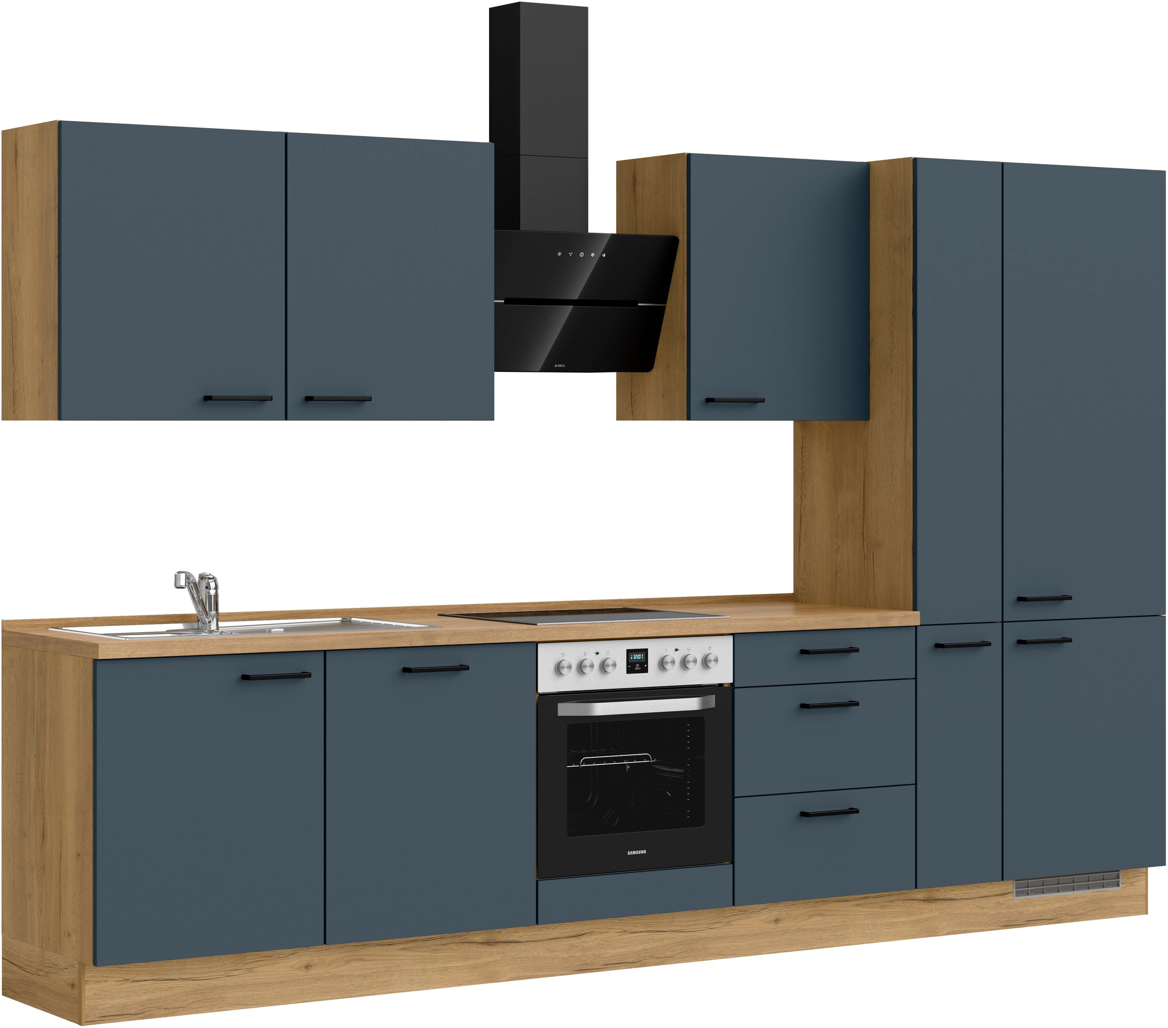nobilia® Küchenzeile »"Easytouch II"«, vormontiert, Ausrichtung wählbar, Breite 330 cm, wahlw. mit E-Geräten