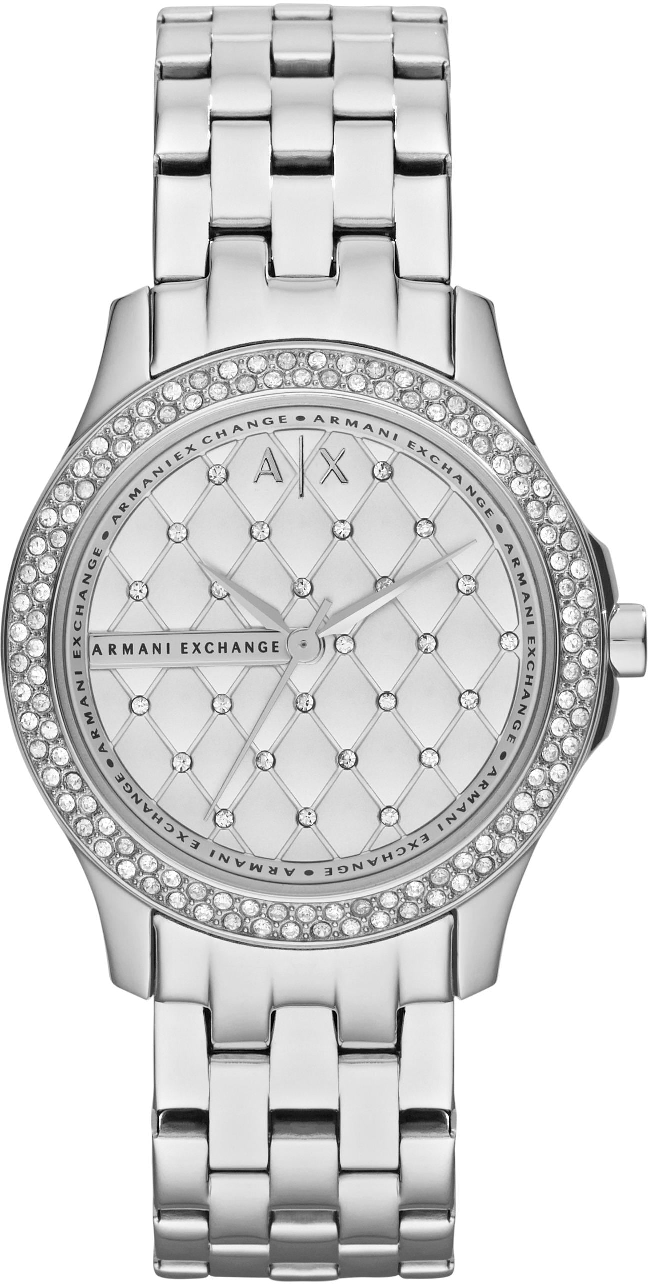 ARMANI EXCHANGE Quarzuhr »AX5215«, Armbanduhr, Damenuhr, Glassteine, analog