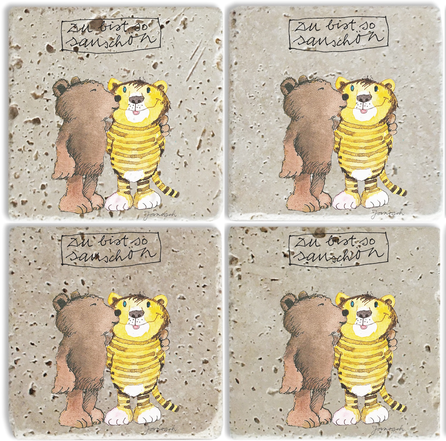 LuckyLinde Getränkeuntersetzer "Der kleine Bär und der Tiger" Janosch Set T günstig online kaufen
