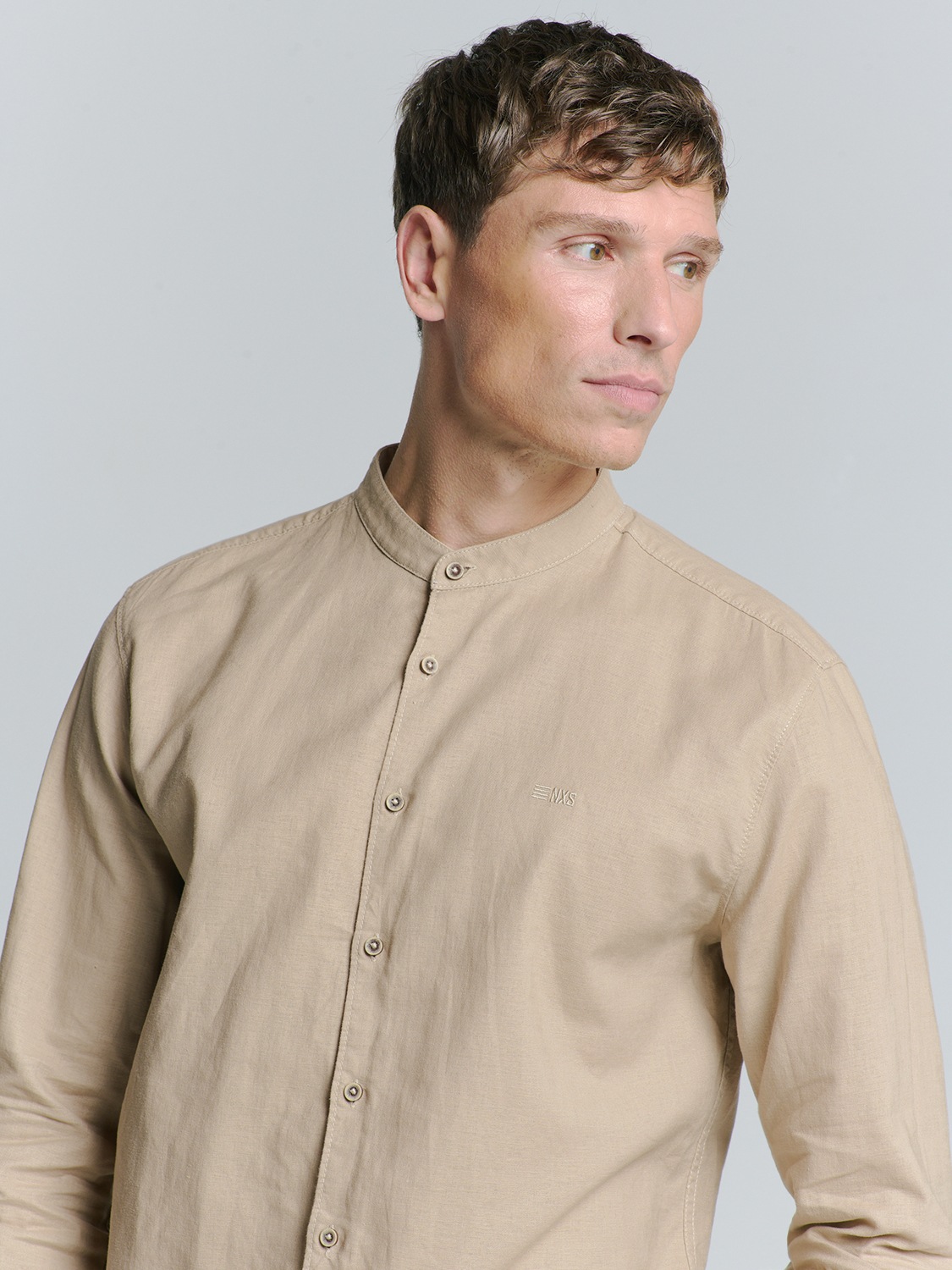 No Excess Long Sleeve Shirt Sand XL 3