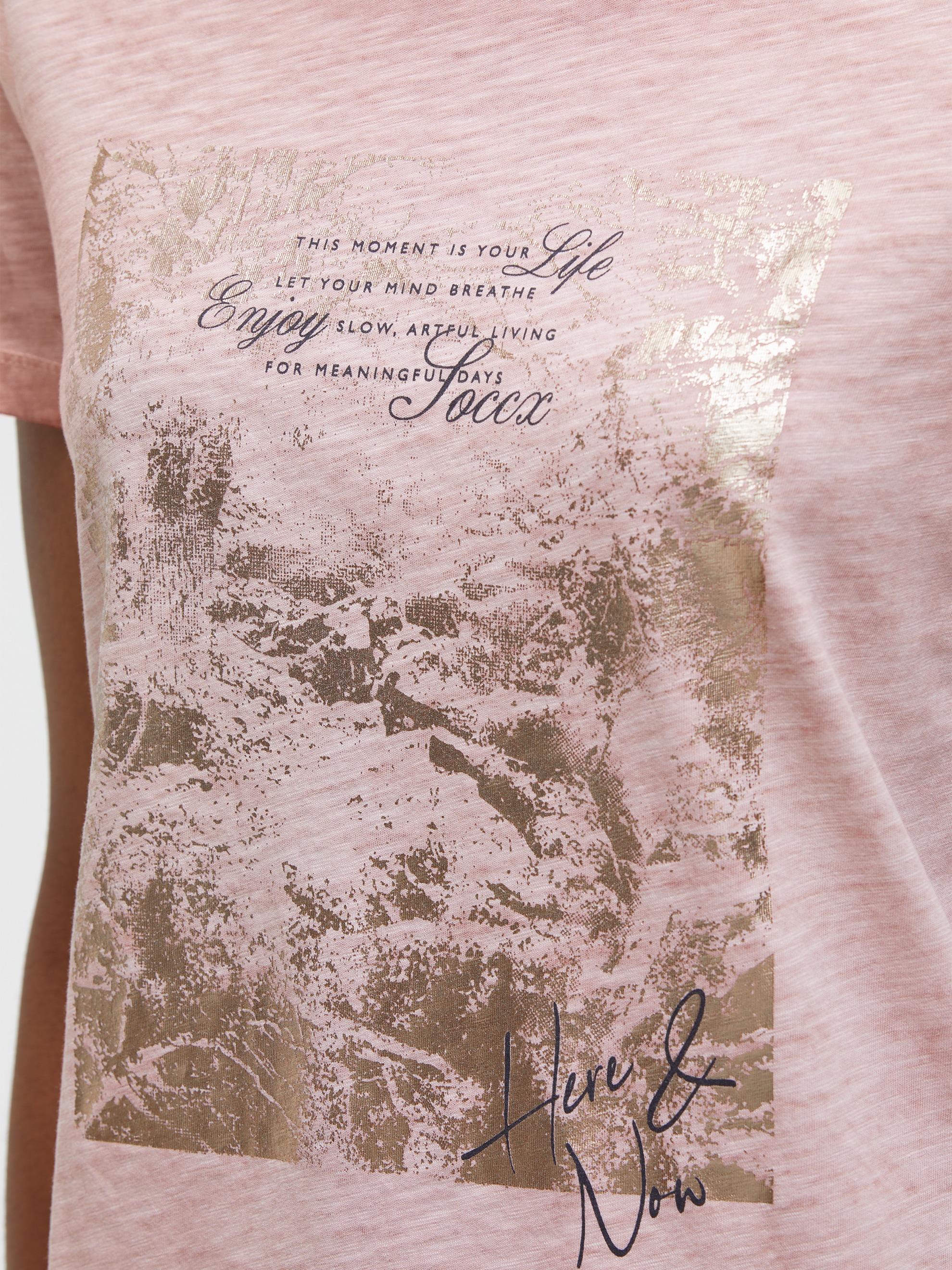 SOCCX Rundhalsshirt mit Glitzer-Print