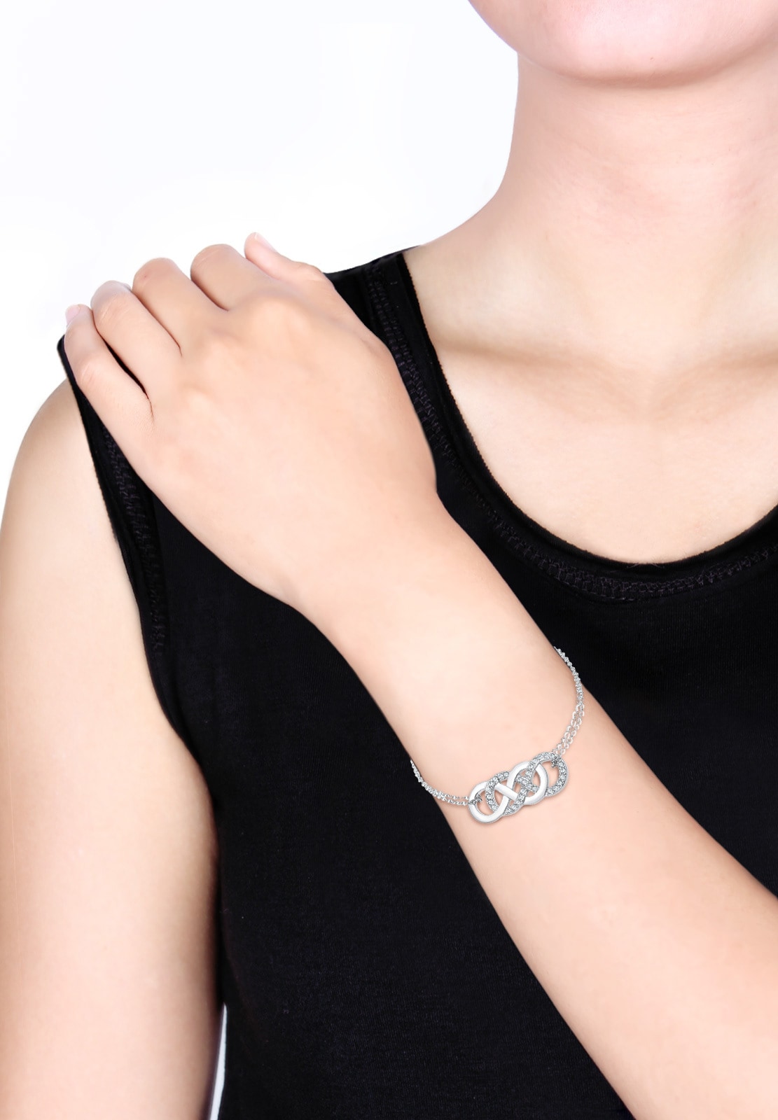 Elli Armband »Infinity Liebe Kristalle 925 Silber«