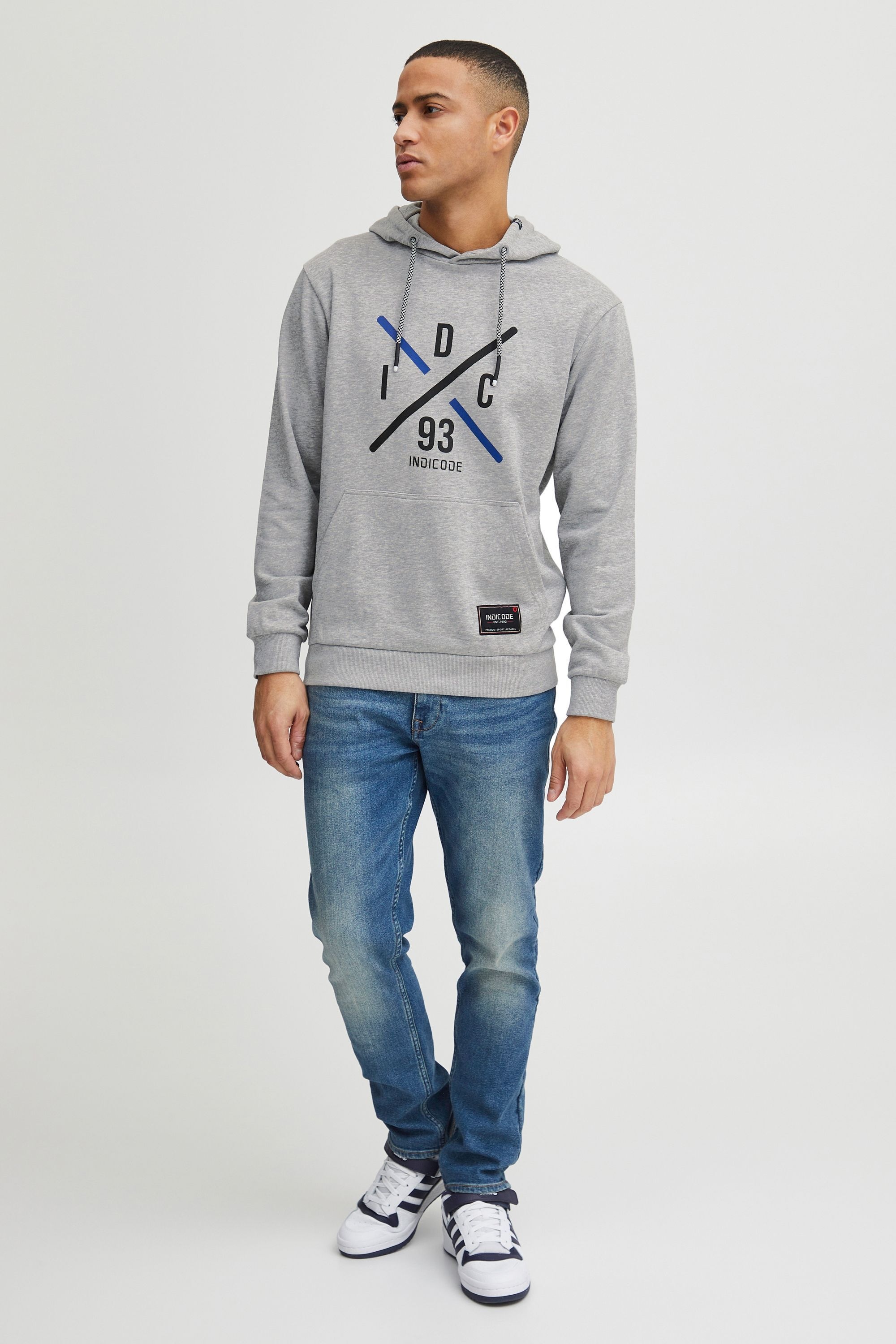 Indicode IDLeon Kapuzenpullover Light Grey Mix Größe L 2