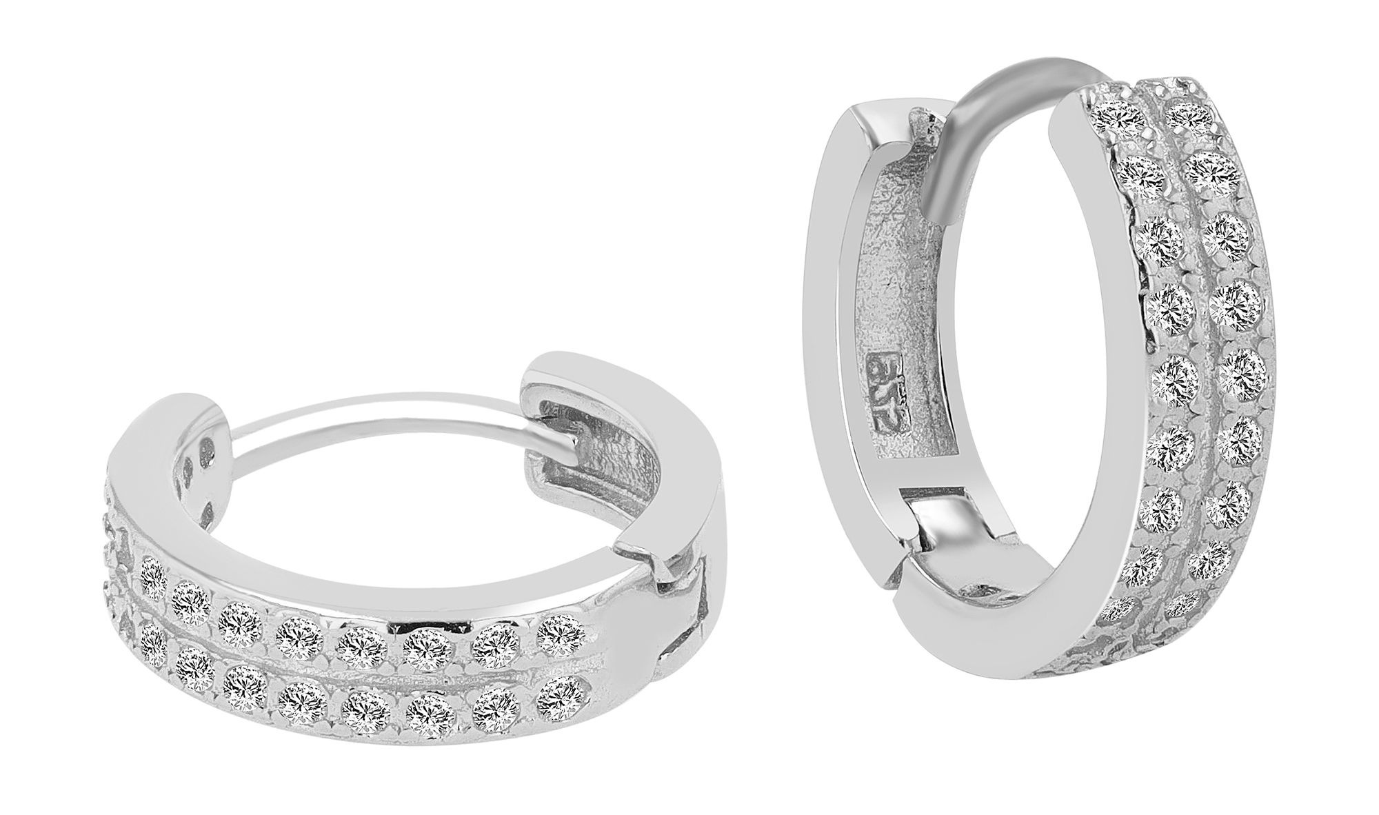 Adelia´s Klappcreolen "Damen Ohrringe – Klappcreole aus 925 Silber mit Zirk günstig online kaufen