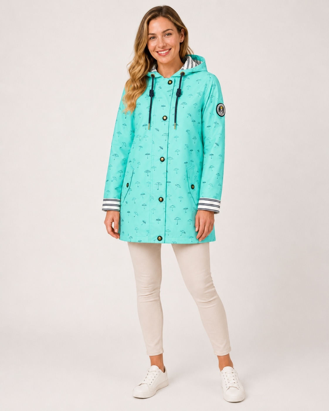 ankerglut Allwetterjacke "Friesennerz Ankerglutwolke II Regenmantel, Longjacket" mit Kapuze auch in Großen Größen erhältlich