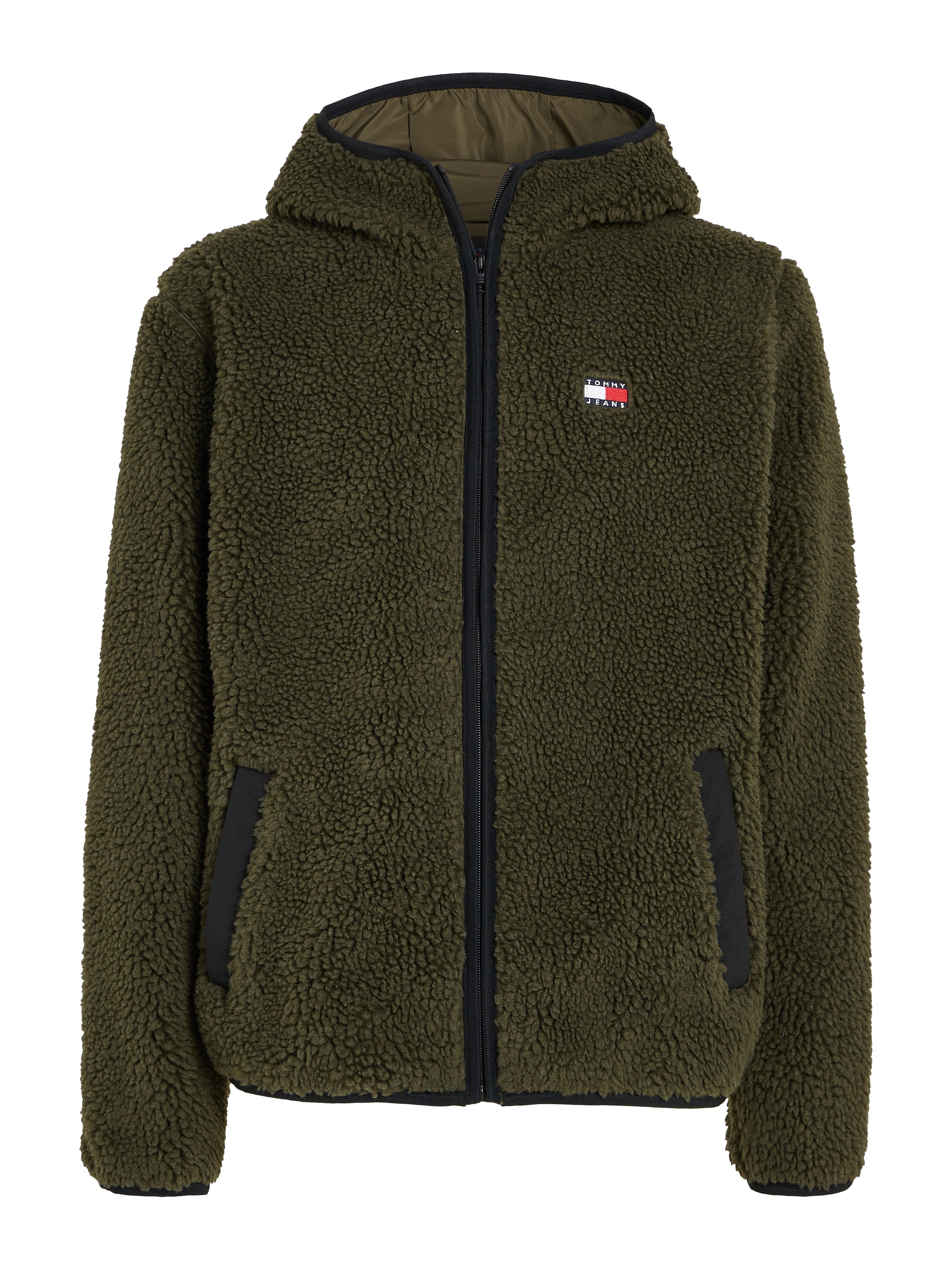 Tommy Jeans Plüschjacke "TJM REG BADGE TEDDY ZIP TRU EXT", mit Kapuze, Frei günstig online kaufen
