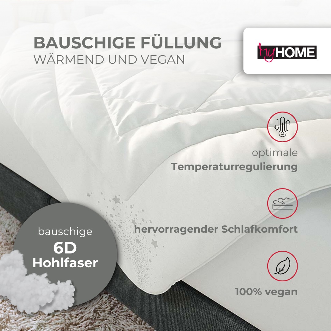 Thumbnail - my home Microfaserbettdecke "Baca, Bettdecke 135x200 cm, 155x220 cm und weitere Größen" leicht Füllung aushochwertiger6D...