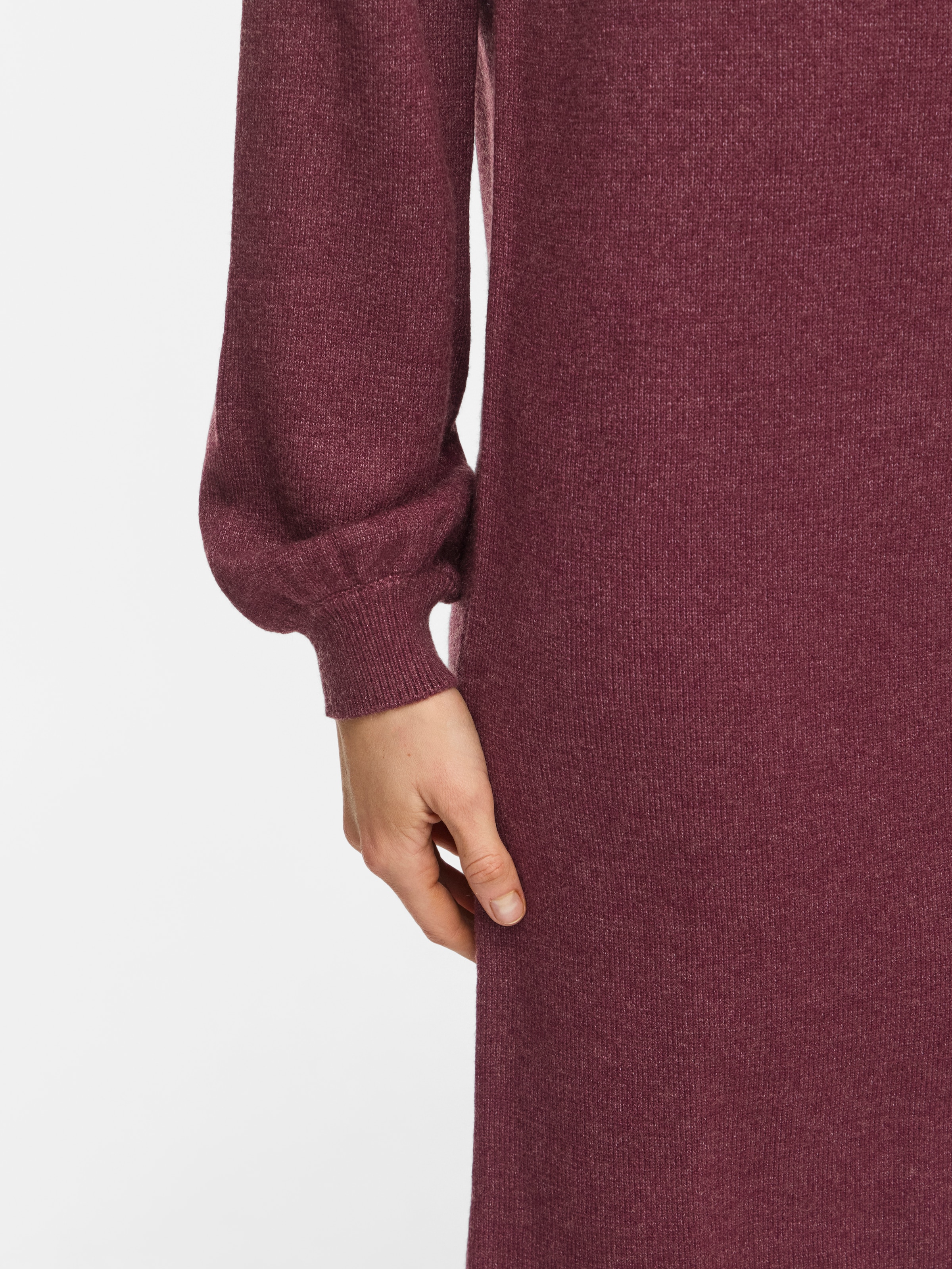 Vila Strickkleid "VIRIL L/S VOLUME SLEEVE KNIT DRESS-NOOS" Materialmix, normal geschnitten