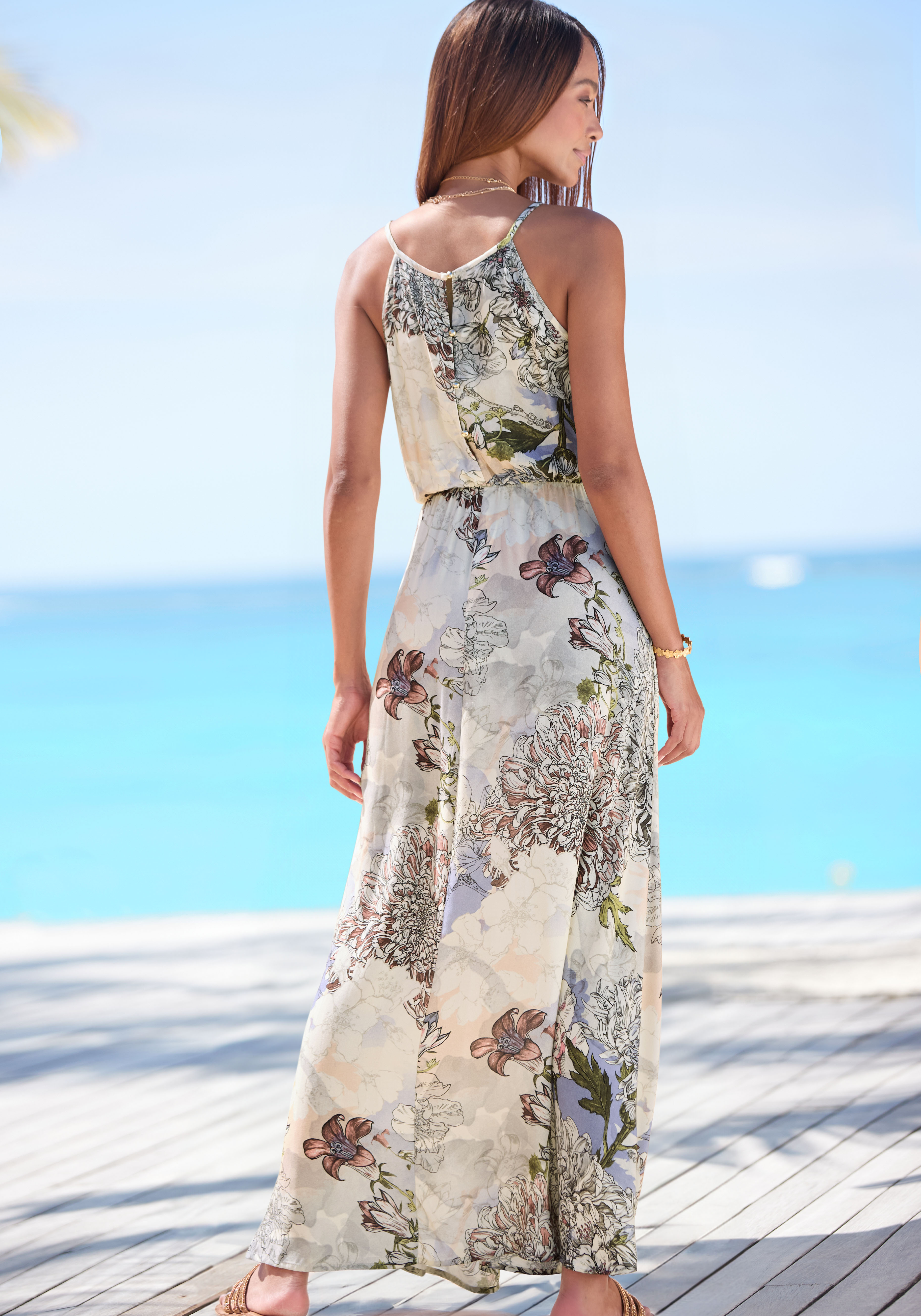 Thumbnail - Buffalo Maxikleid mit Alloverprint, leichtes Sommerkleid, fließendes Strandkleid