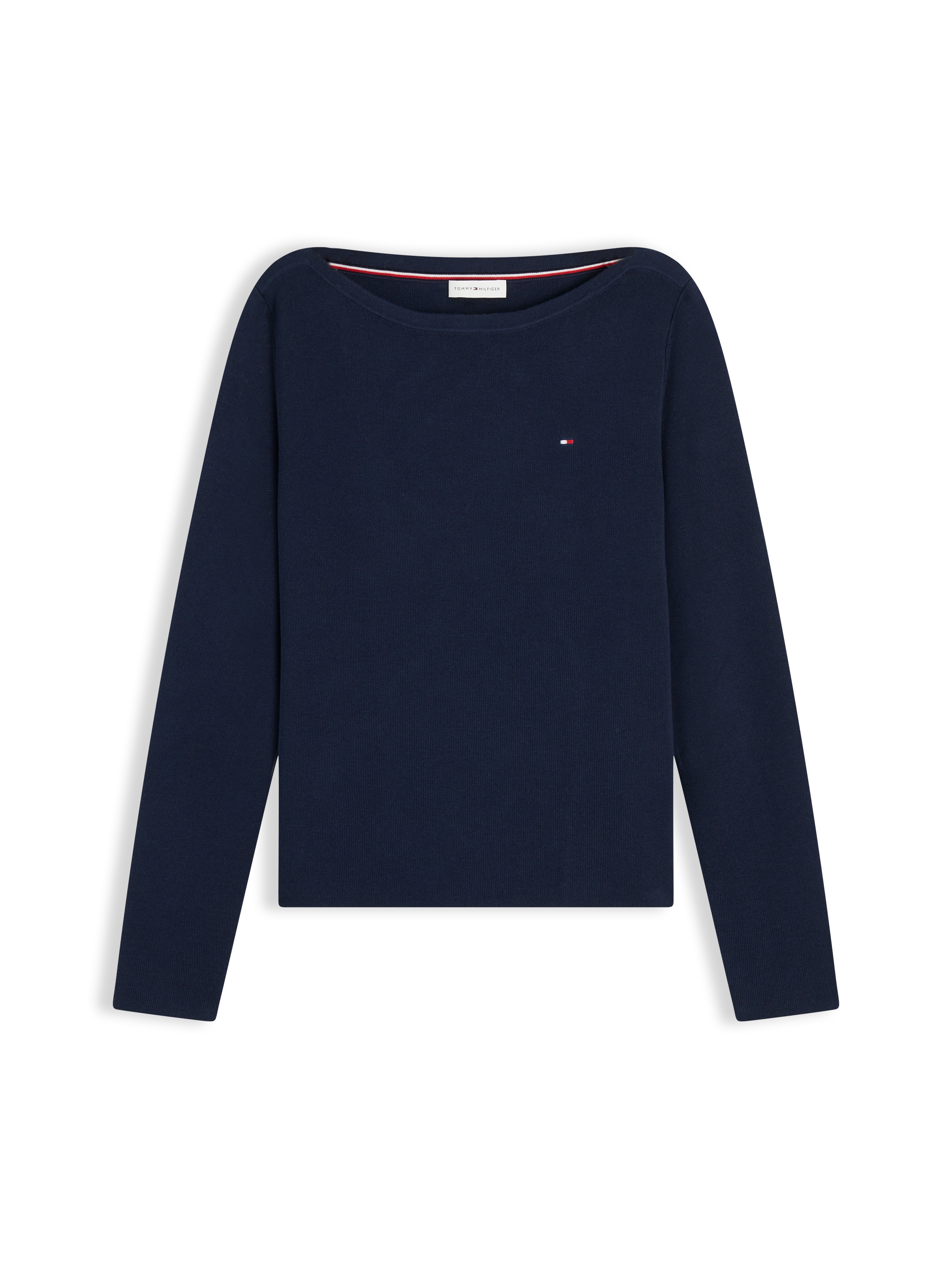 Tommy Hilfiger Strickpullover »FULL NEEDLE BOAT-NK LS SWT« Baumwollmischung