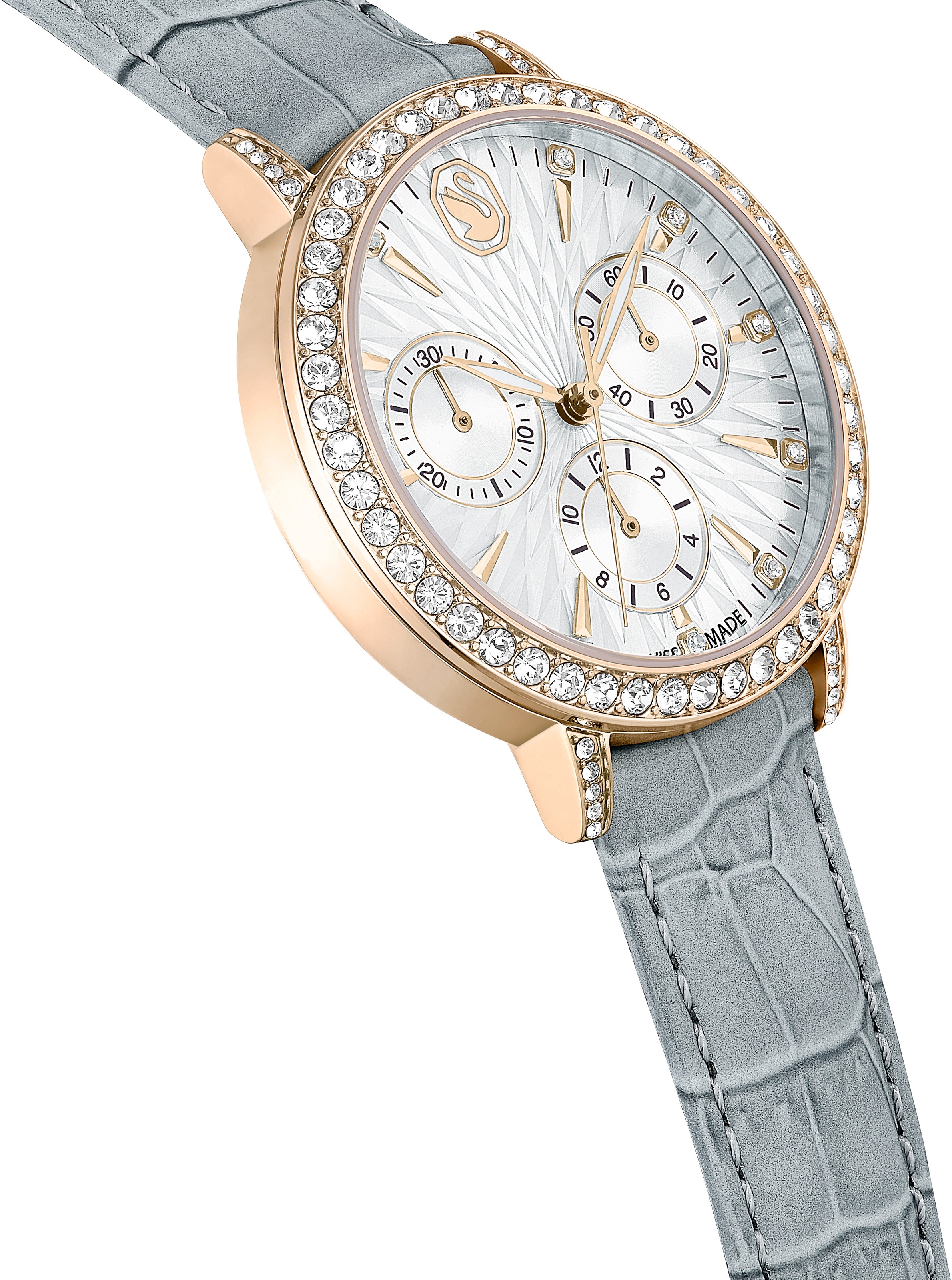 Swarovski Chronograph »MATRIX CHRONO«, Quarzuhr, Armbanduhr, Damenuhr, Swiss Made, Lederarmband, analog