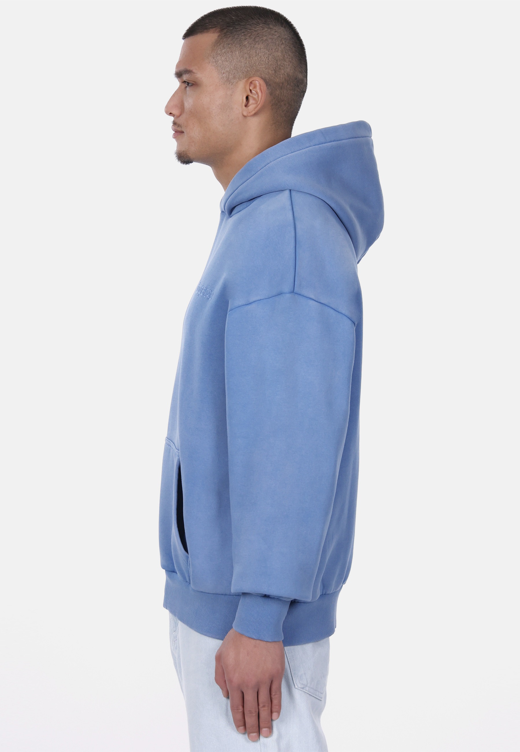 Dropsize Heavy Oversize Embo Hoodie Blau Gr. S 5