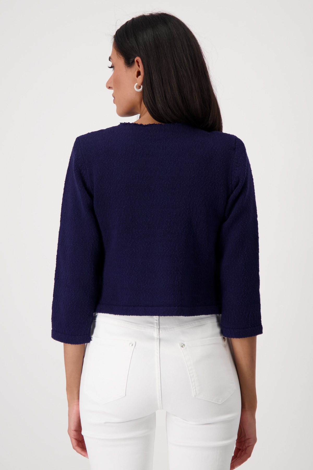 Monari Strickjacke »Jacke Basic Strick Flamme«, Mit Rundhalsausschnitt