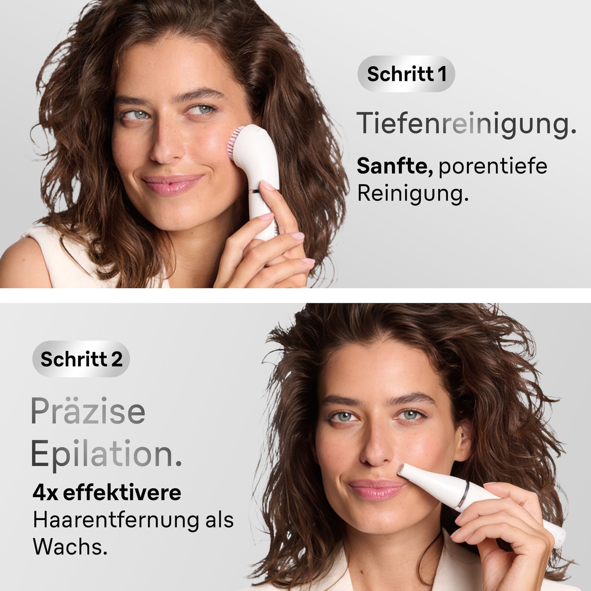 Braun IPL-Haarentferner »PL7431 & Face 810« 400000 Lichtimpulse 4 smarte Aufsätze & FaceSpa Gesichtsepilierer & Reinigungssystem