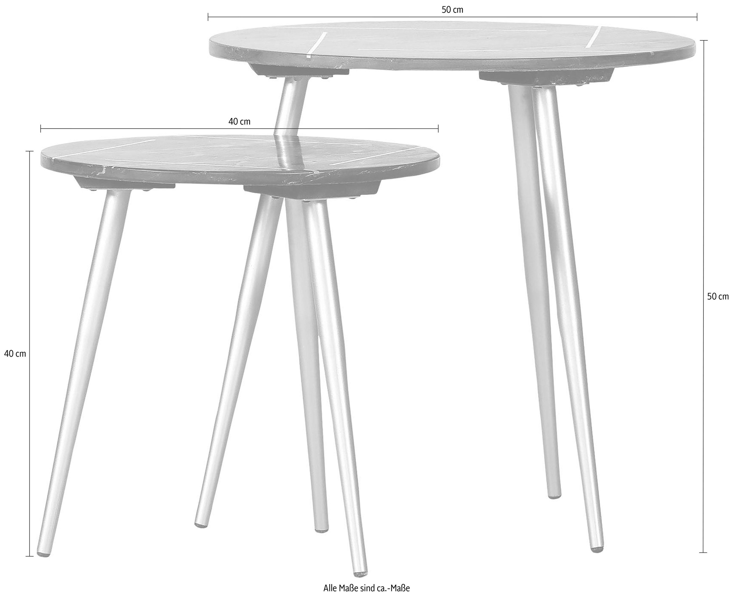 Gutmann Factory Beistelltisch »Marmoro«, (Set, 2 St.), mit filigranem Metalldetail