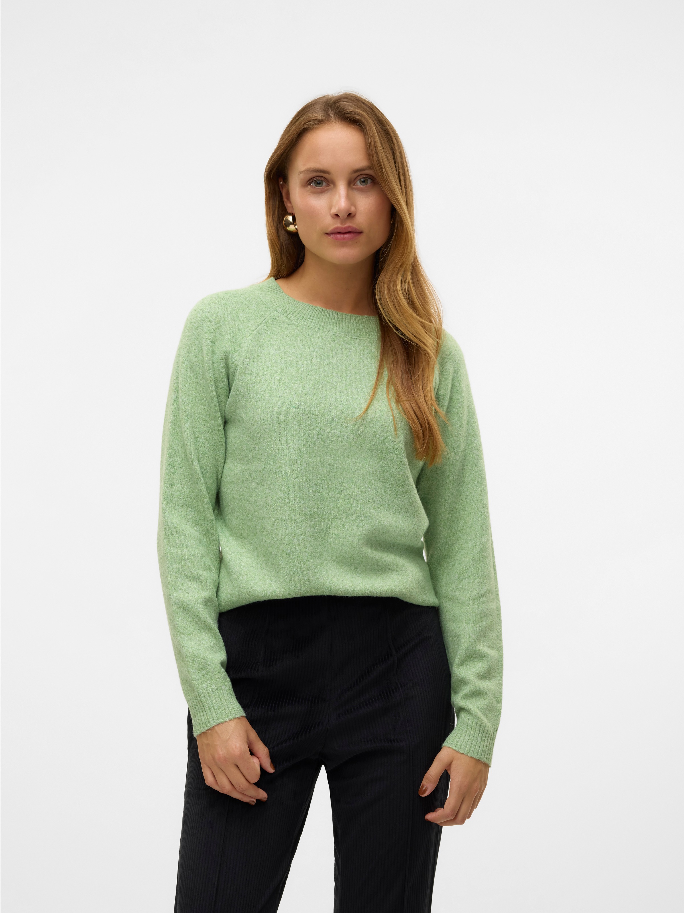 Vero Moda Rundhalspullover "VMDOFFY LS O-NECK BLOUSE GA NOOS" Materialmix, günstig online kaufen