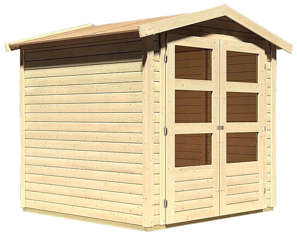 Karibu Gartenhaus »Amberg 2«, (Set), anthrazit, naturbelassen oder terragrau