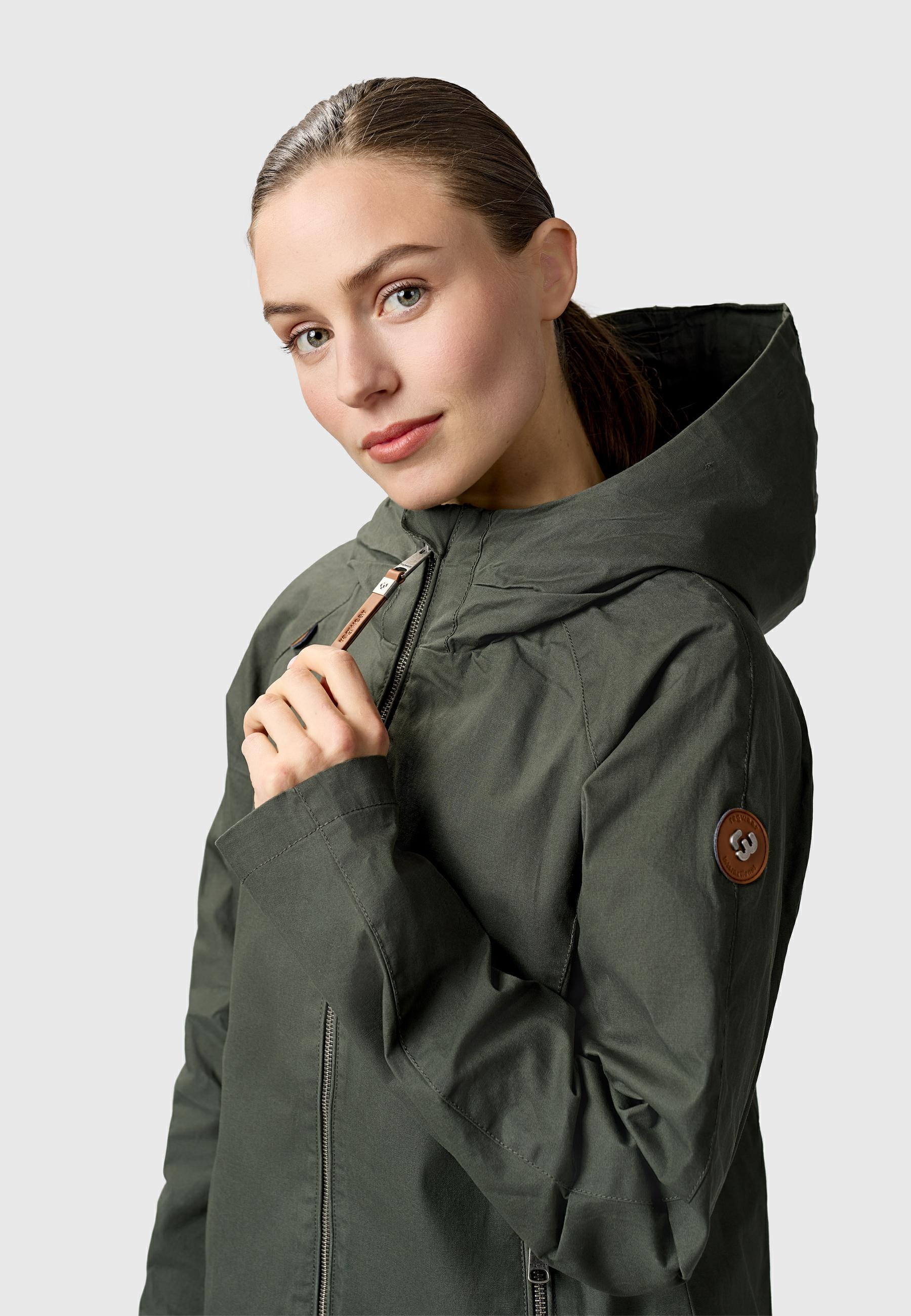 Ragwear Outdoorjacke »Dizzea Vintage YOUMODO« mit Kapuze Beschichtete Damen Übergangsjacke mit Kapuze