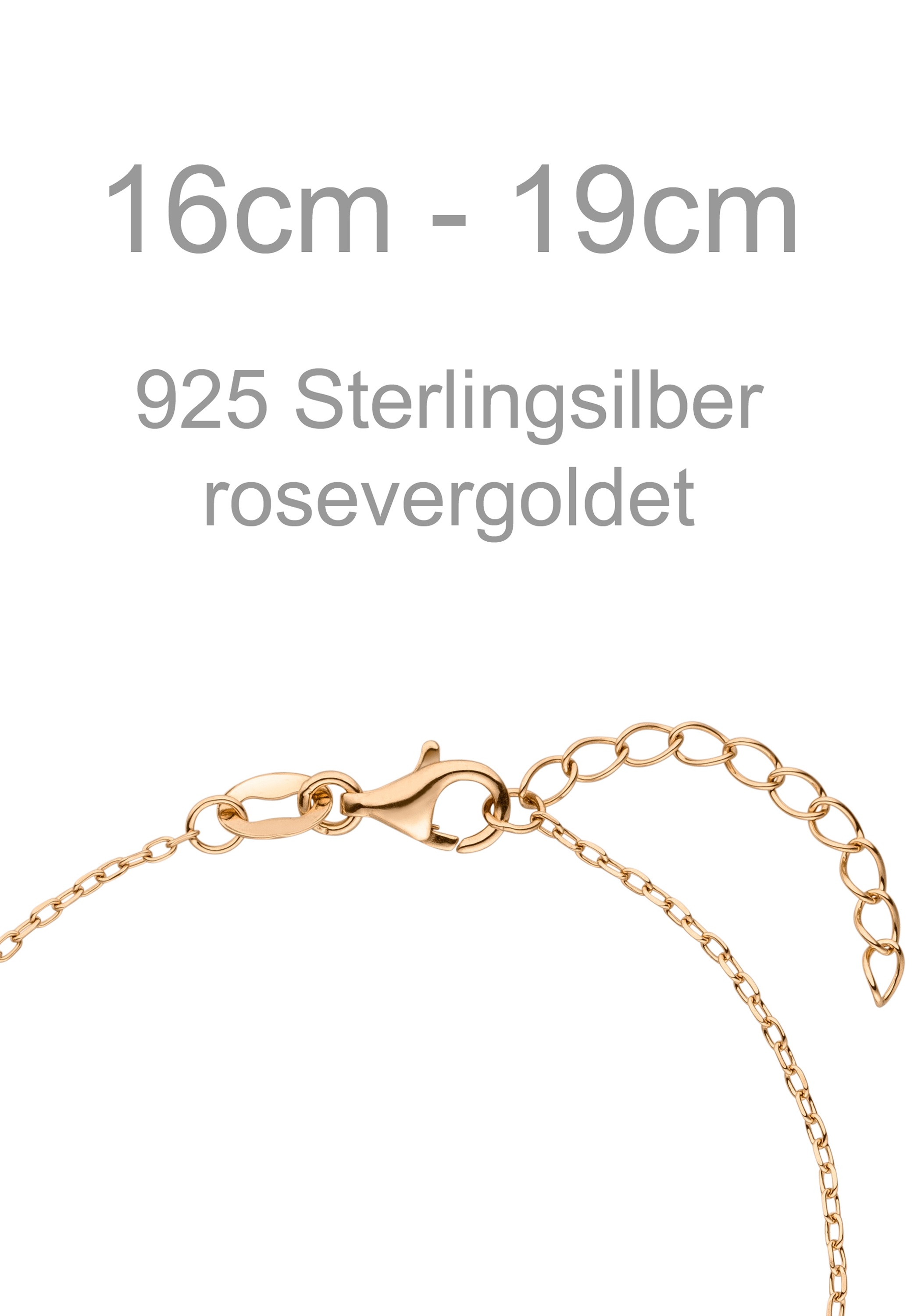 JOBO Armband »Glaube Liebe Hoffnung« 925 Silber roségold vergoldet