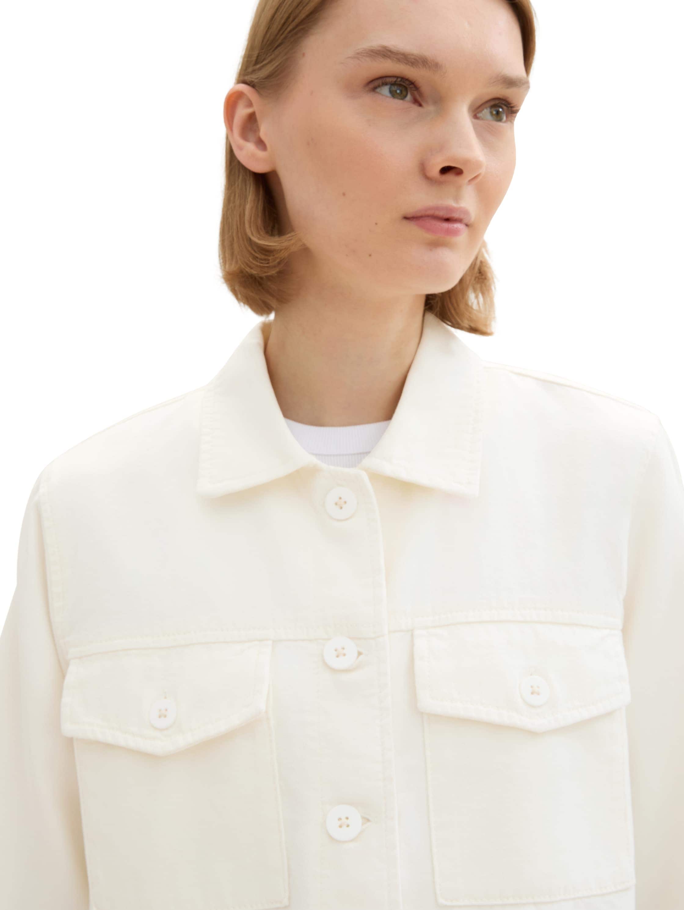 TOM TAILOR Denim Canvasjacke, ohne Kapuze, mit Taschen