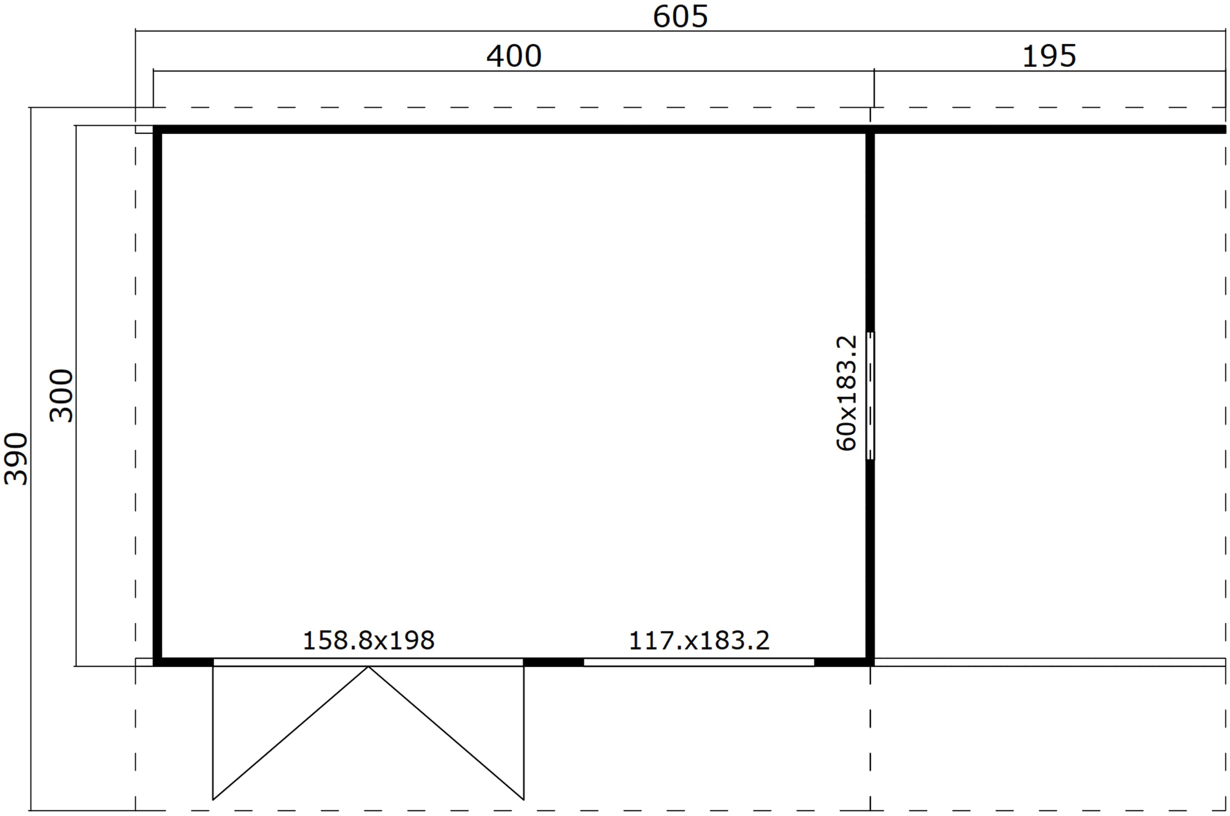 LASITA MAJA Gartenhaus »DOMEO 7 LICHTGRAU/ANTHRAZIT« Fundamentmass 4000+1950 x 3000 , Lichtgrau