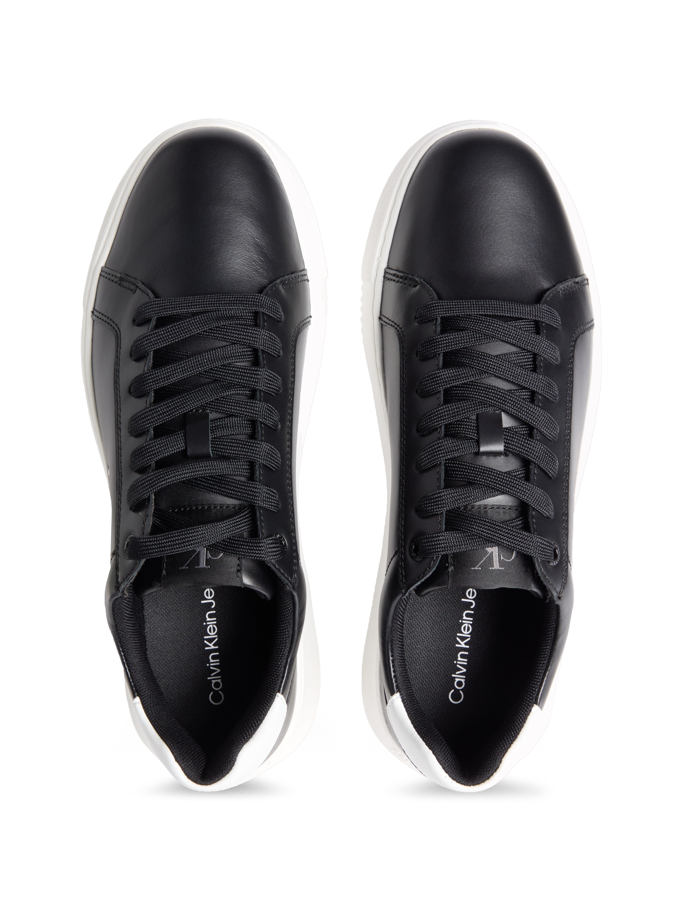 Calvin Klein Jeans Sneaker »CHUNKY CUPSOLE MONO LTH«, Schnürschuh, Halbschuh, Freizeitsneaker mit seitlichem Logo