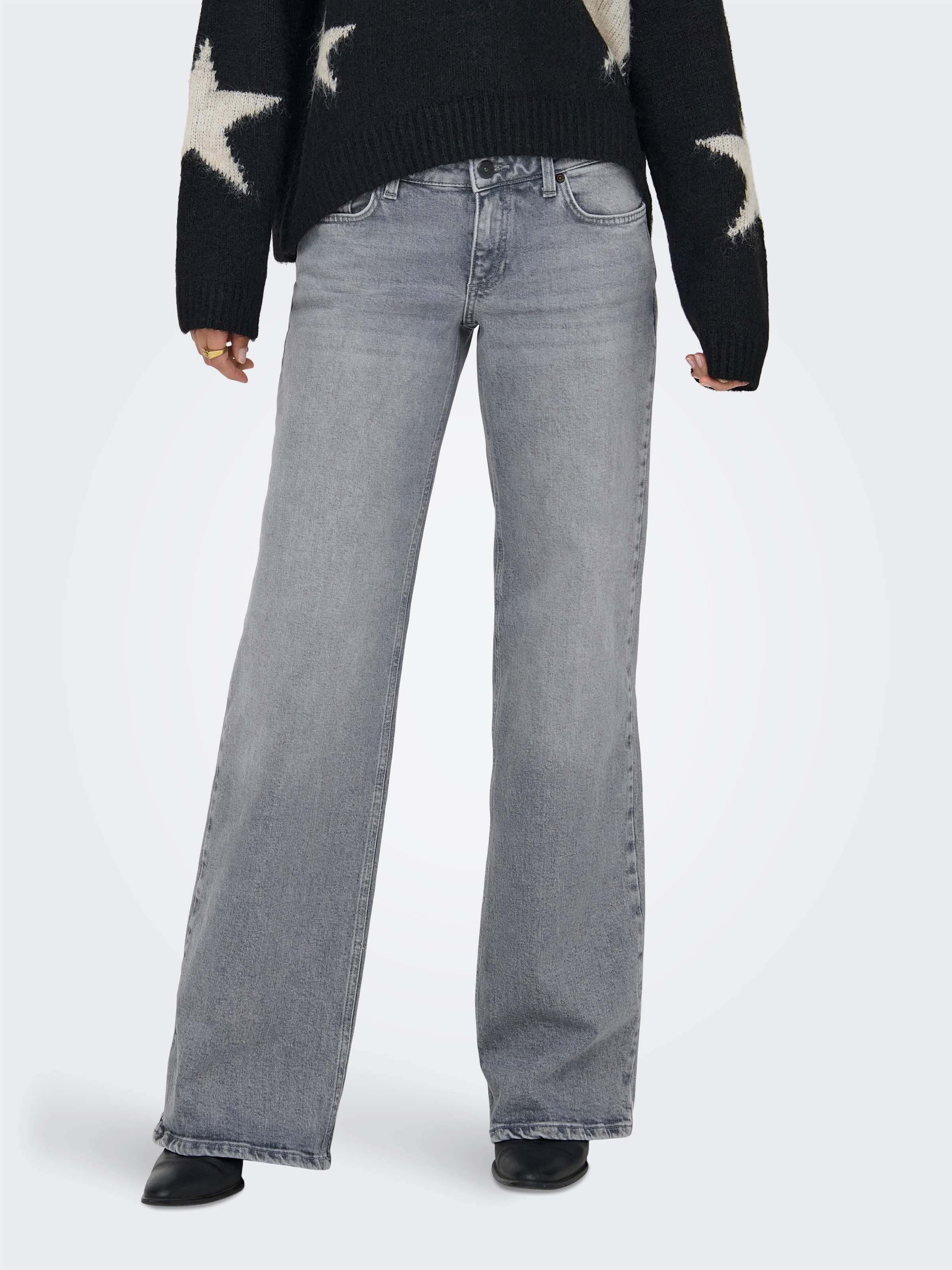 ONLY Low-rise-Jeans »ONLJUICY LW WIDE LEG DNM REA707 NOOS« Baumwollmischung, low waist, wide fit