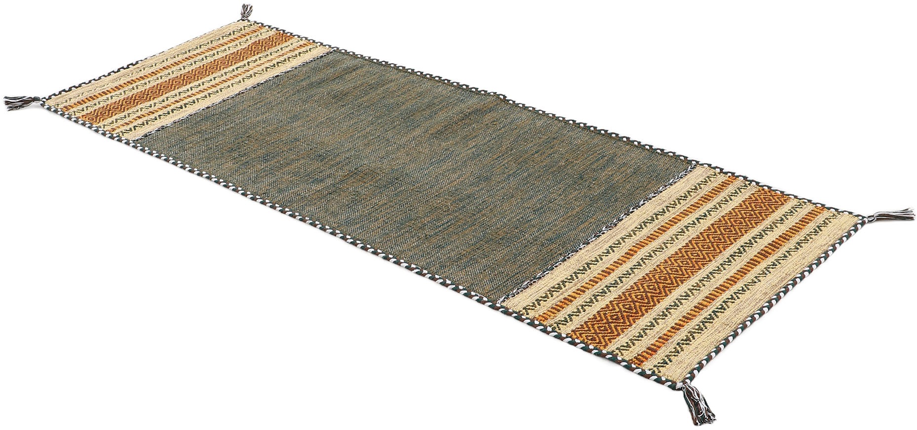 Thumbnail - carpetfine Teppich "Kelim Azizi, auch als Läufer erhältlich", rechteckig, 5 mm Höhe, handgewebt, Baumwolle, Wendeteppich...