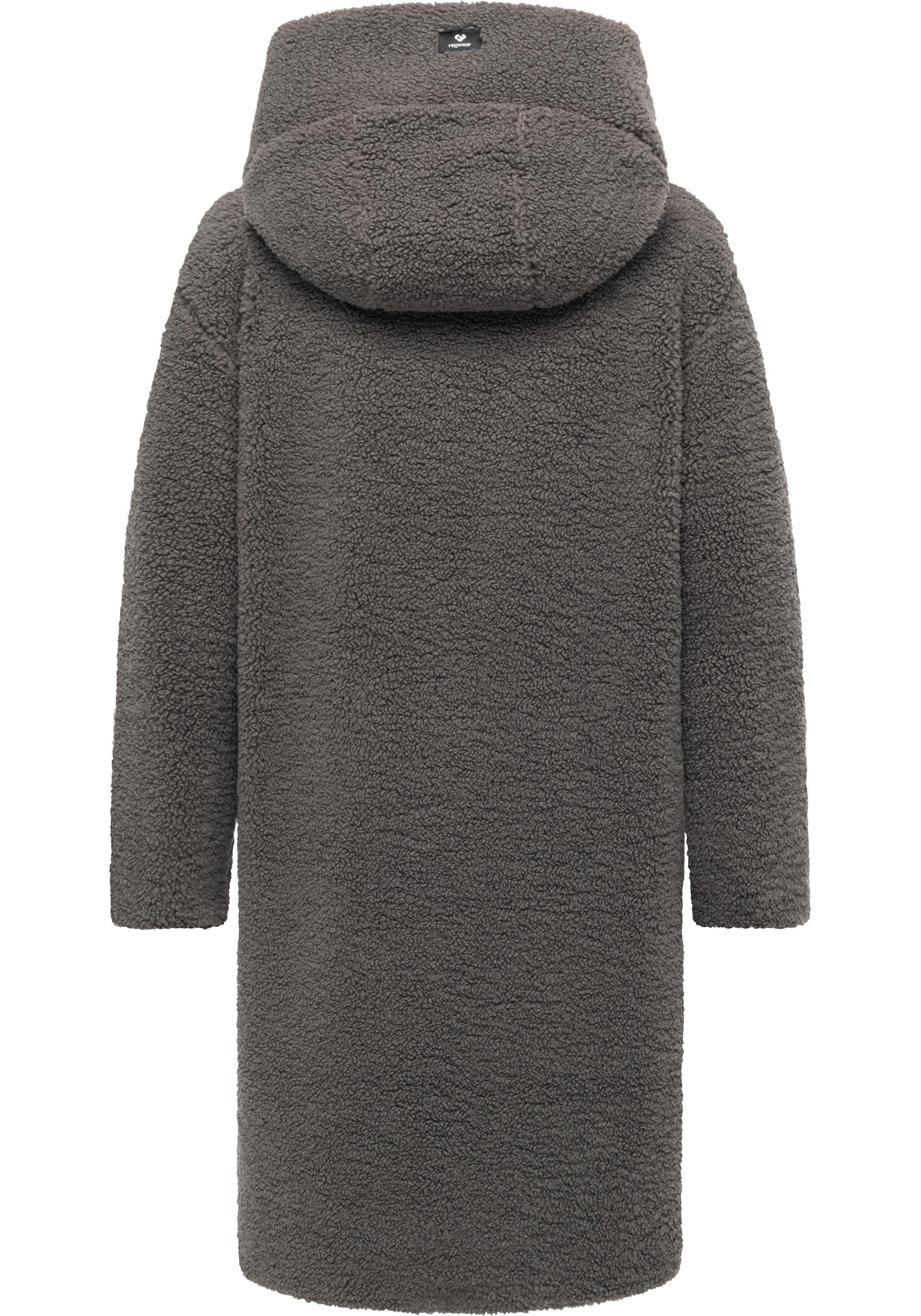 Ragwear Langmantel »Joonie YOUMODO«, Langer Plüschmantel mit Kapuze