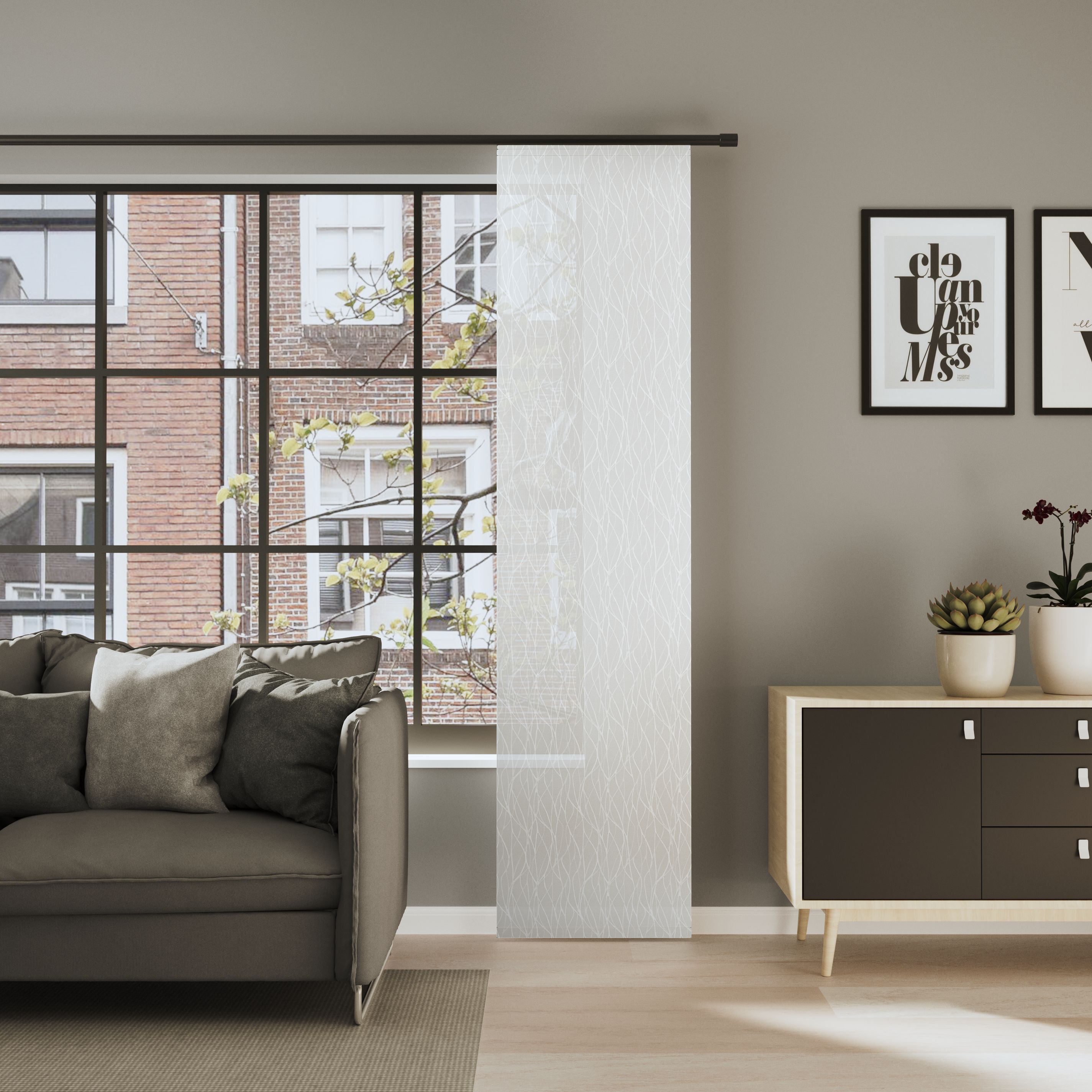 Neutex for you Schiebegardine "LISKA" Paneelwagen 1 Stk. tlg. Moderner Druck im Scandi-Look
