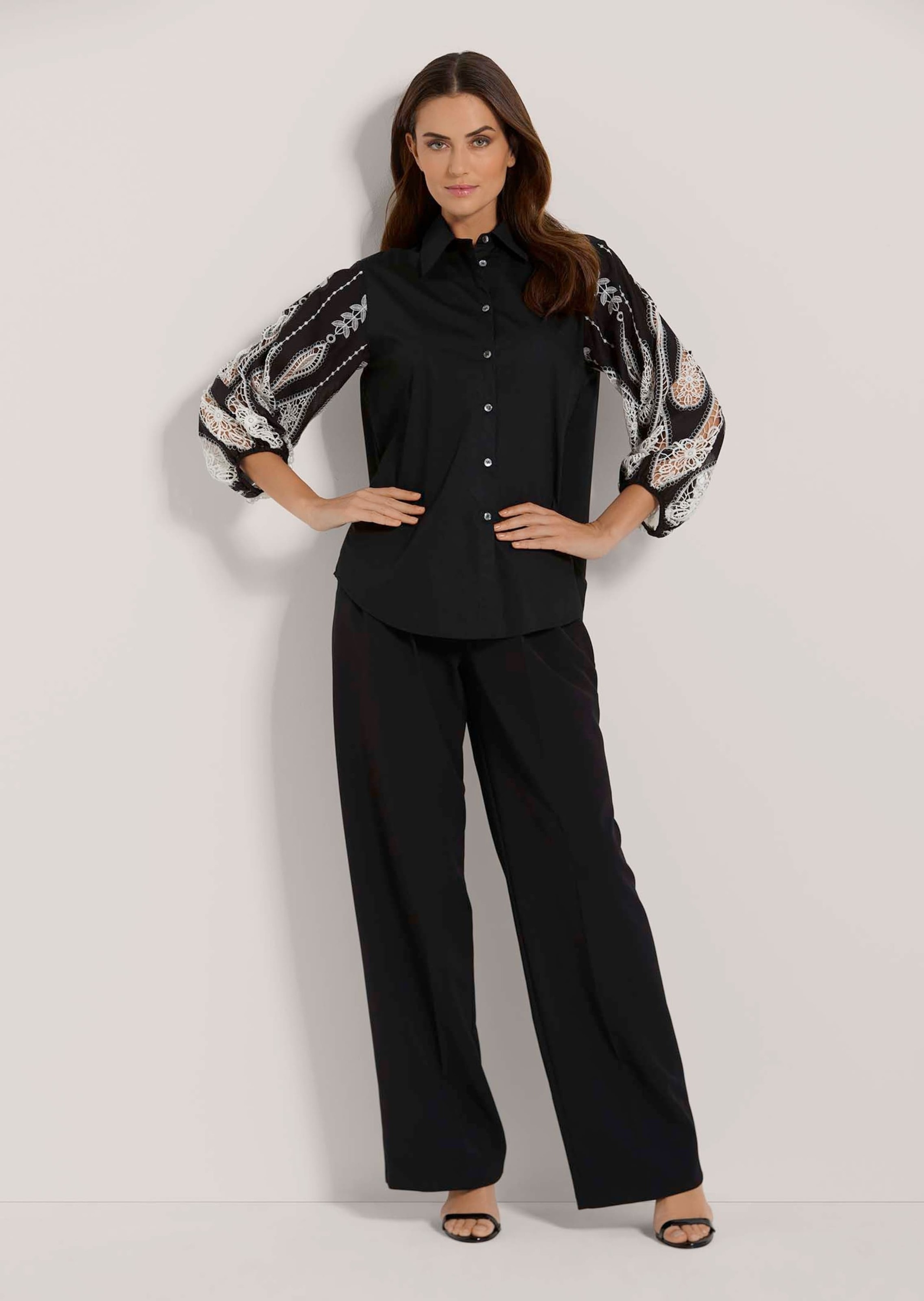 MADELEINE Hemdbluse "Bluse Lange Hemdbluse mit Lochstickerei" günstig online kaufen