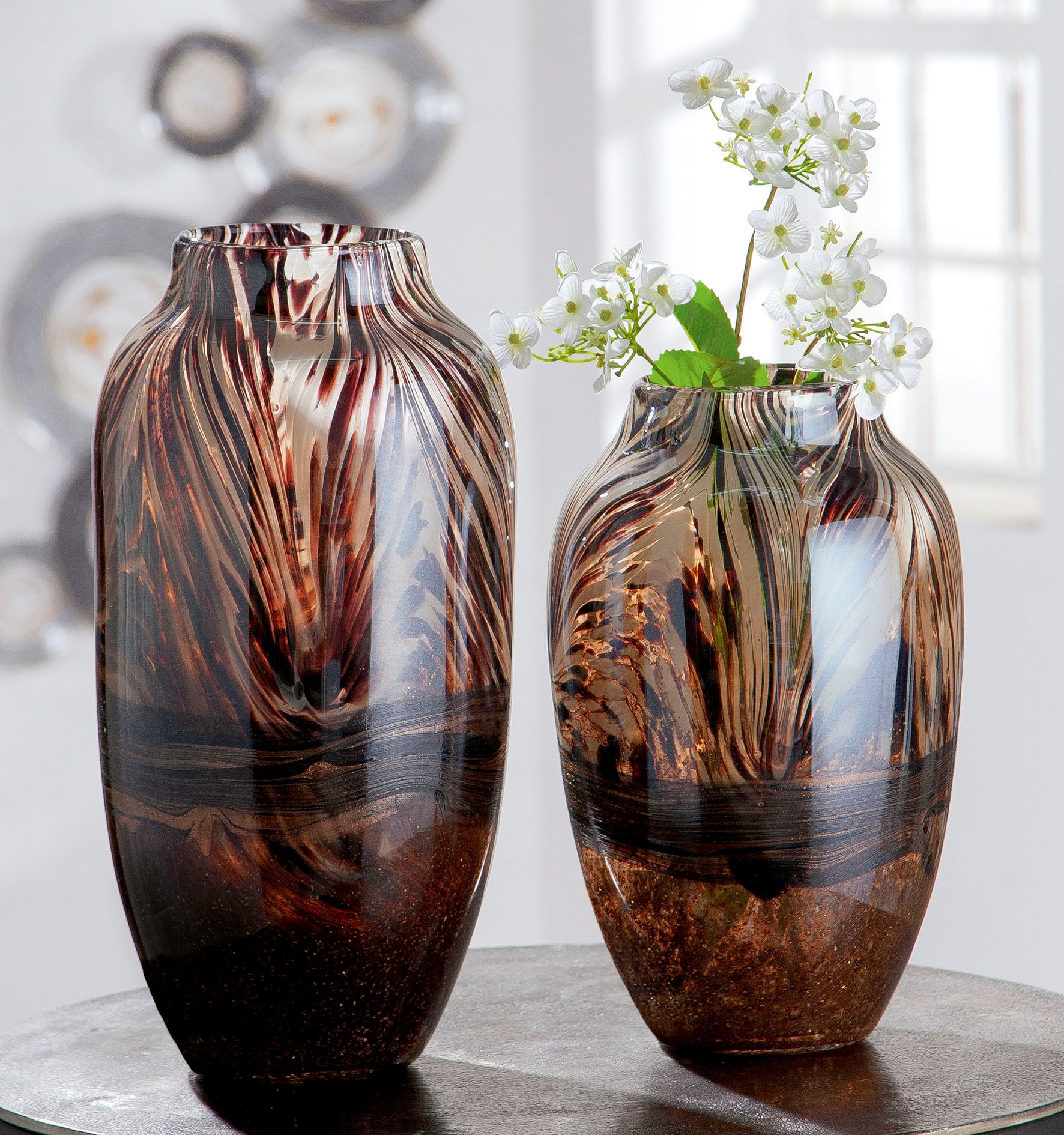 Casablanca by Gilde Tischvase »Alessia«, (1 St.), dekorative Vase aus Glas, Blumenvase