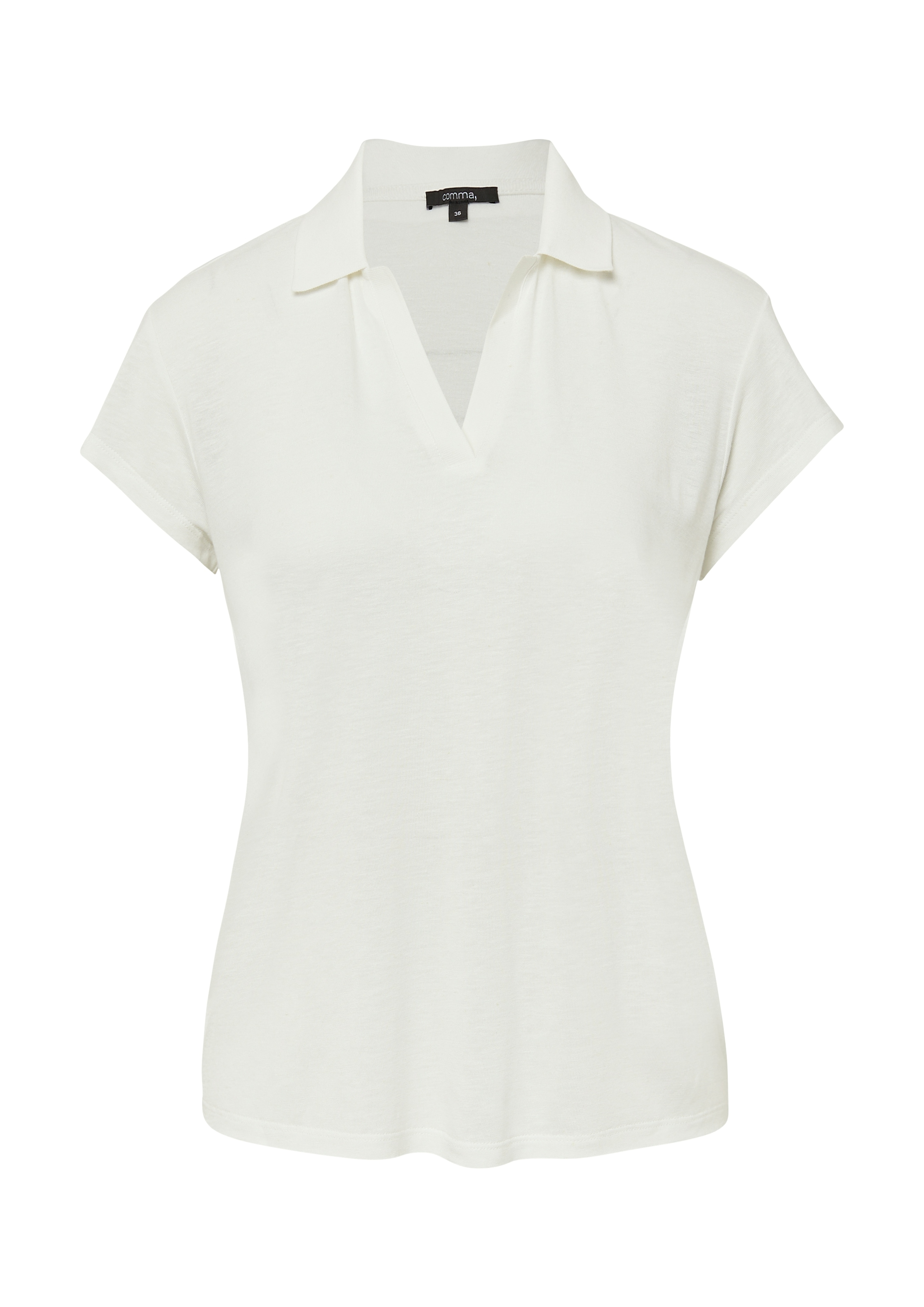 Comma T-Shirt, mit Leinenanteil