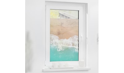 Fensterfolie »Fensterfolie selbstklebend, Sichtschutz, The Beach - Türkis Beige«, 1...
